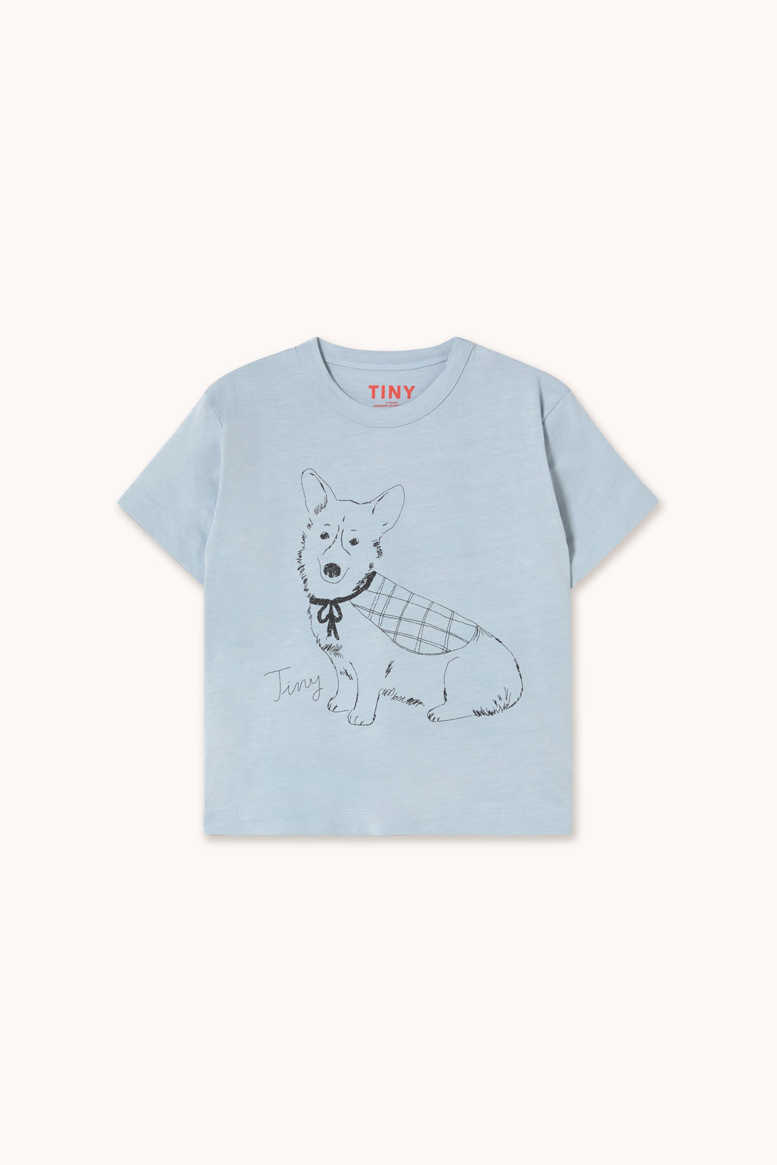 Tiny Cottons Tiny Corgi Graphic Tee - Washed Blue