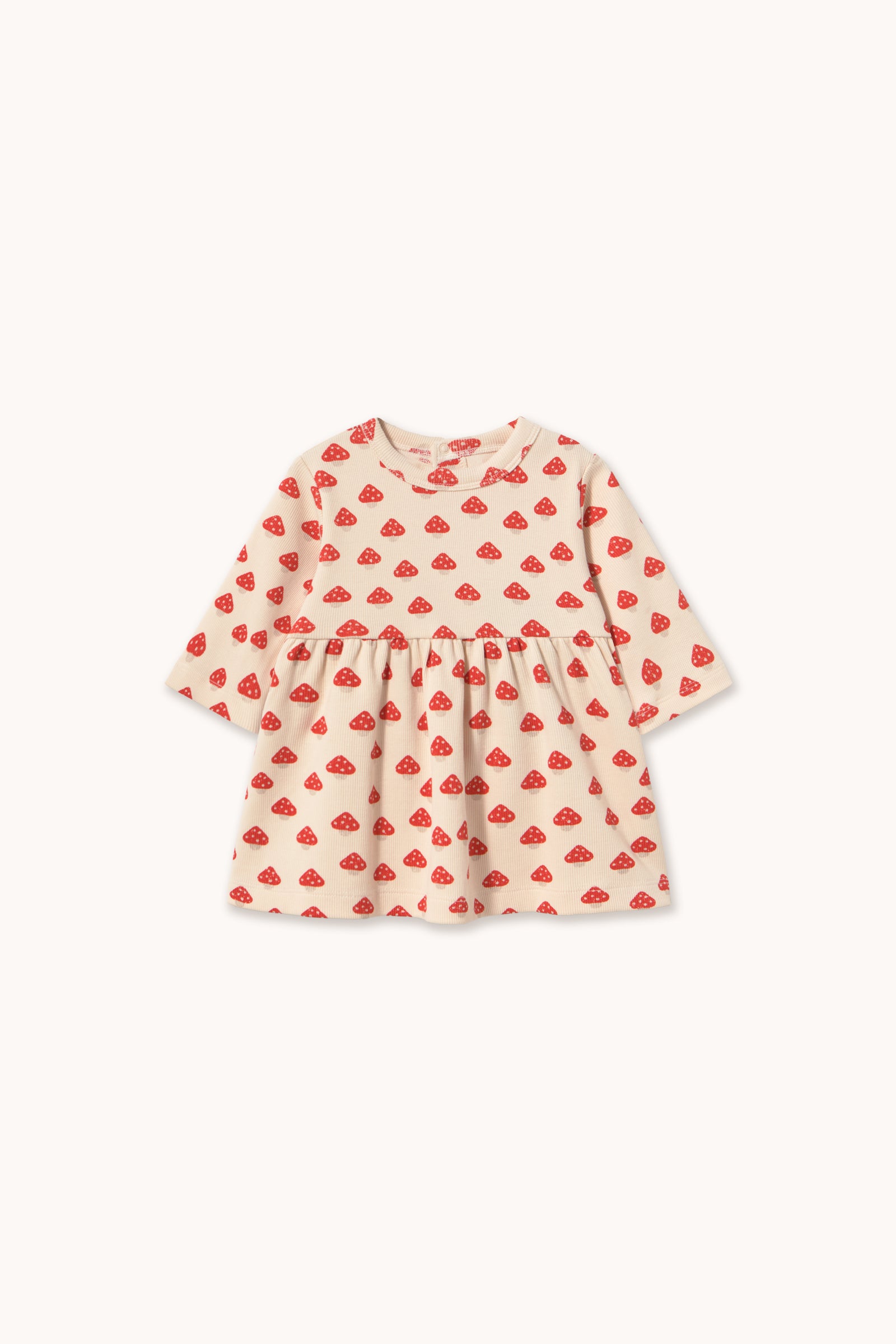 Tiny Cottons Mini Mushrooms Rib Baby Dress - Ivory
