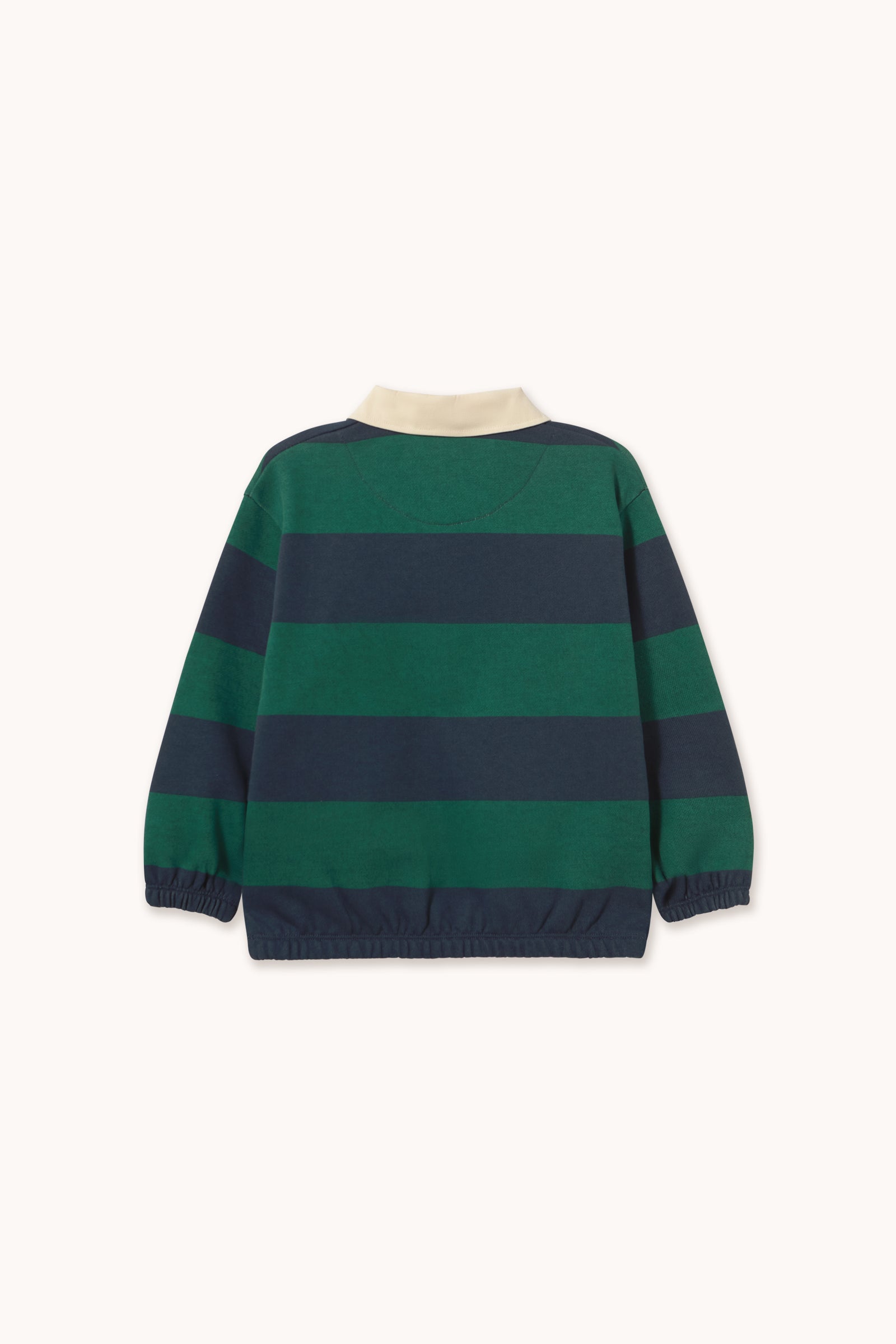 Tiny Cottons Navy Stripes Polo Sweatshirt - Dark Green