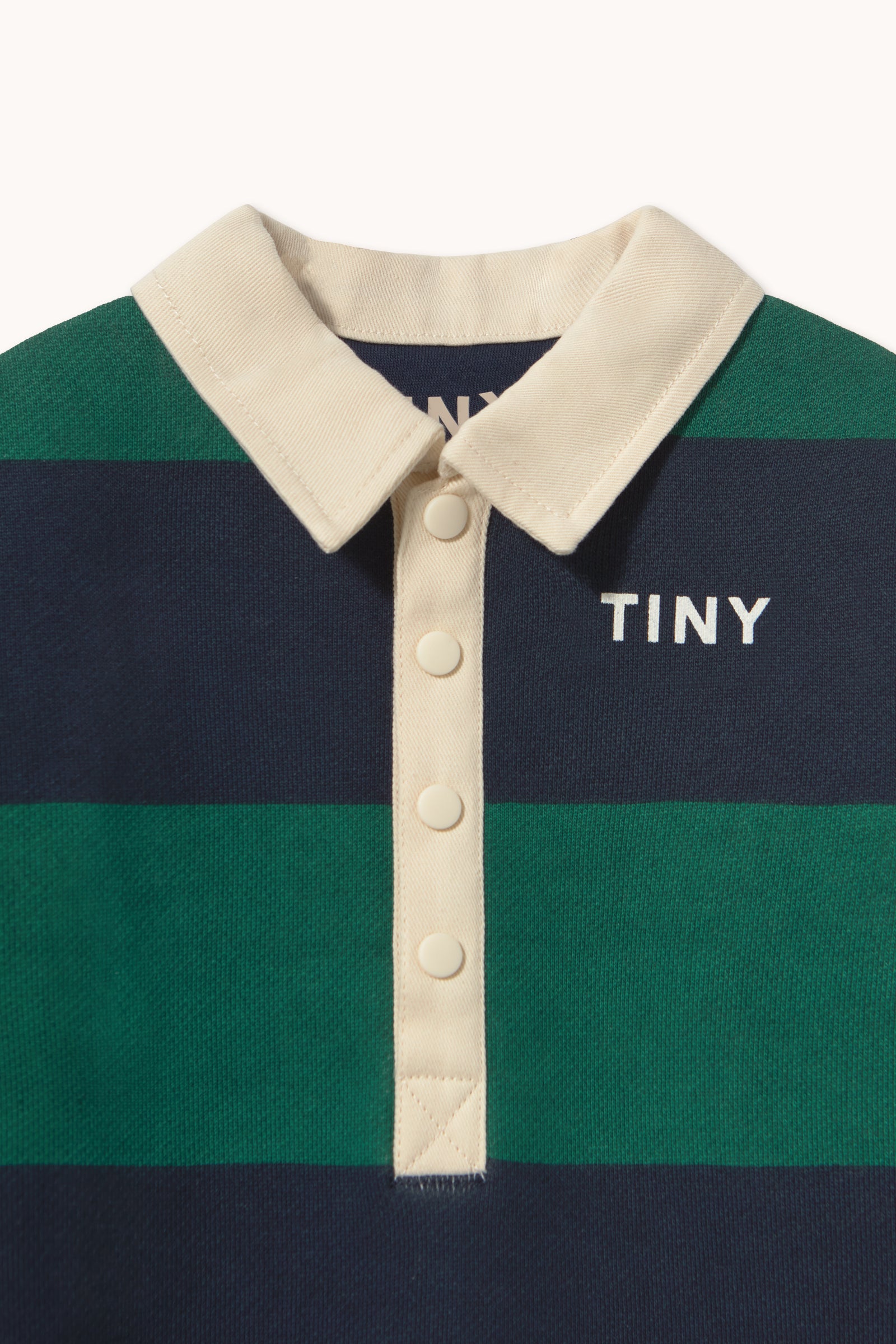 Tiny Cottons Navy Stripes Polo One Piece - Dark Green