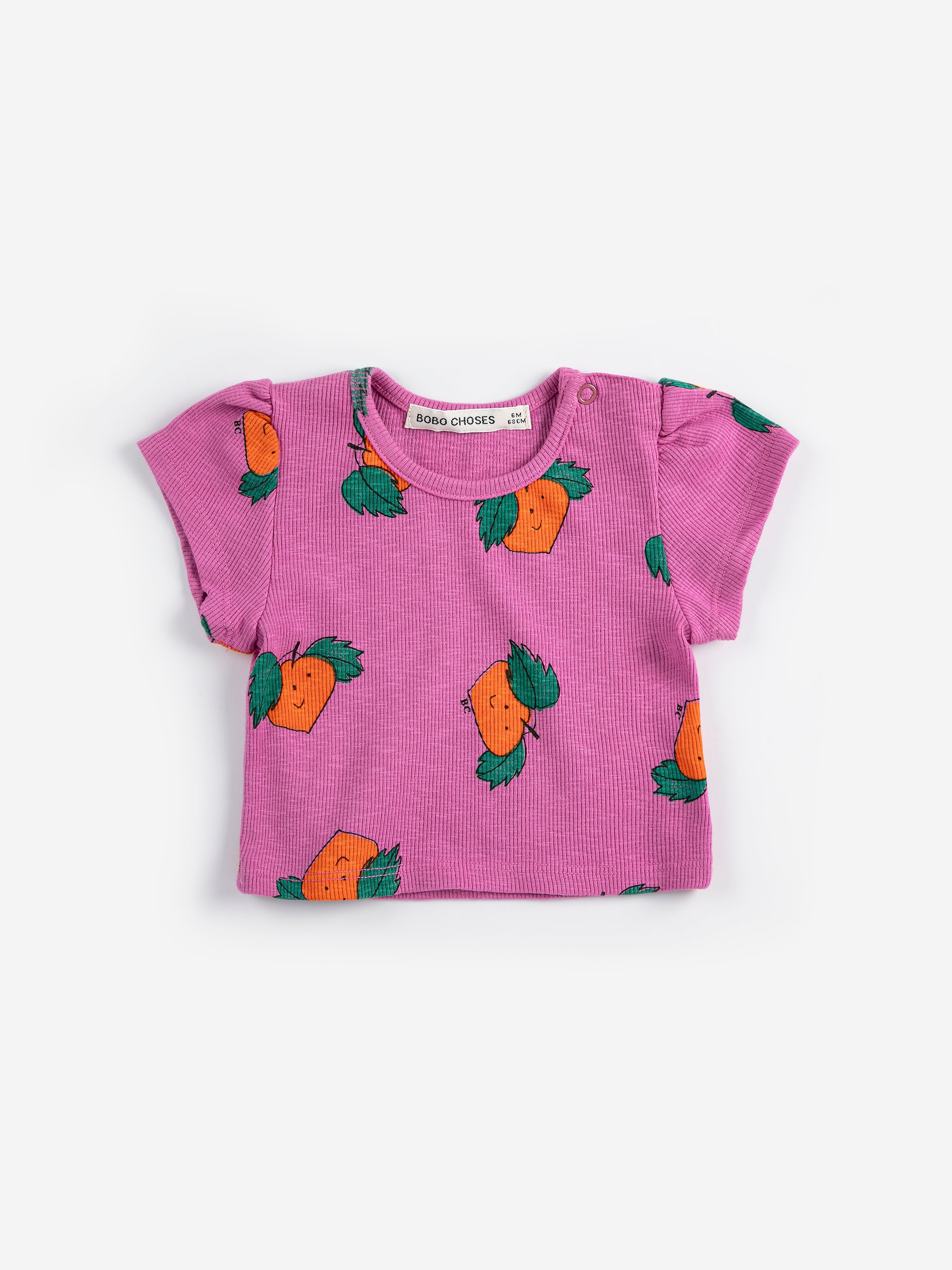 Bobo Choses Baby Tangerine All Over T-shirt - Fuchsia