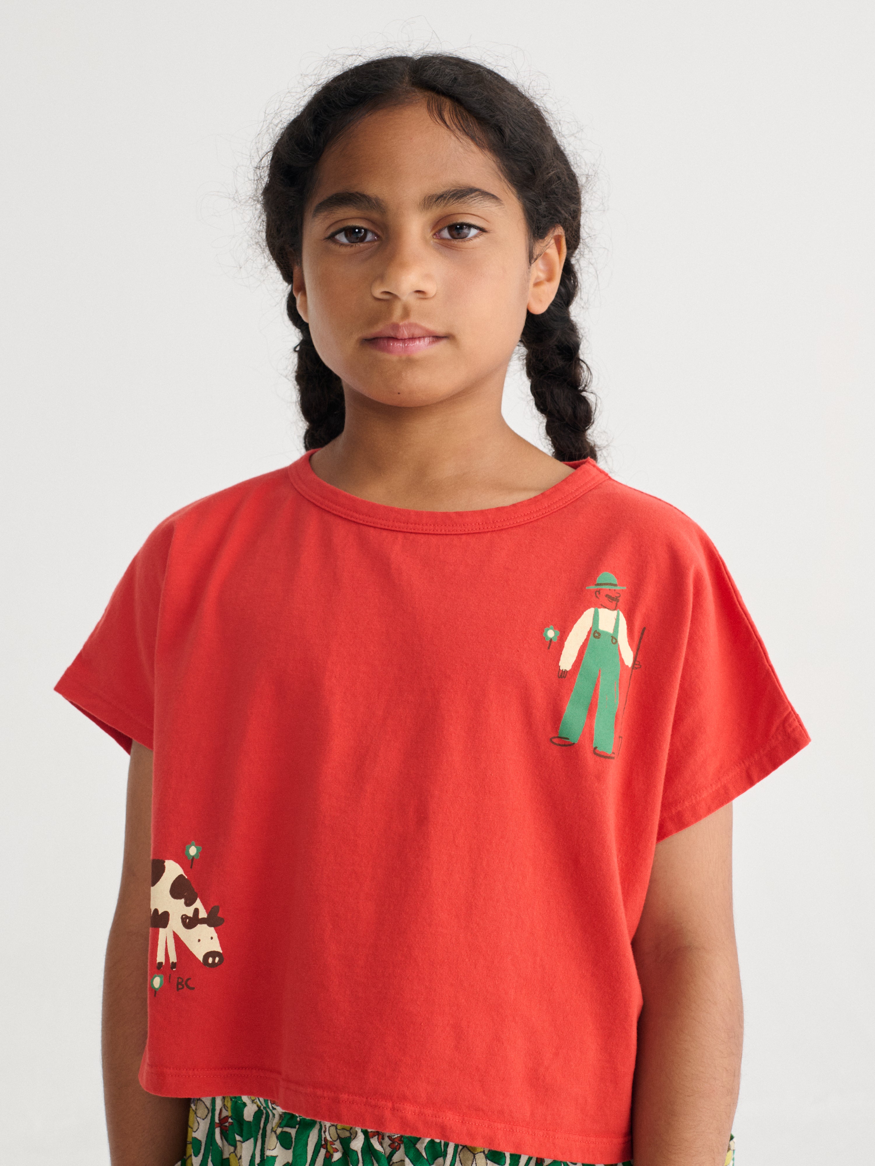 Bobo Choses Farm Adventure Cropped T-shirt - Red