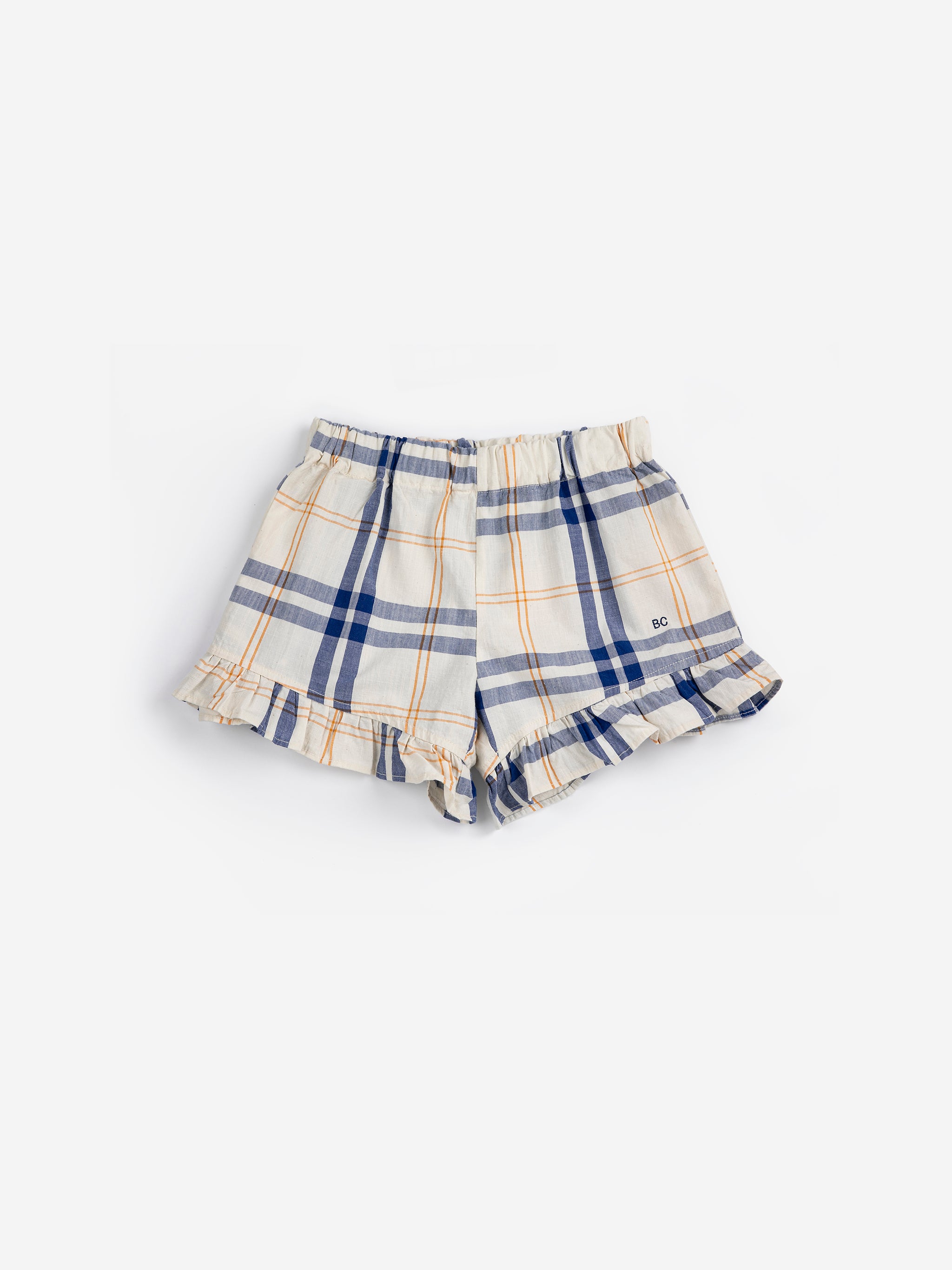 Bobo Choses Fun Tartan Ruffled Woven Shorts