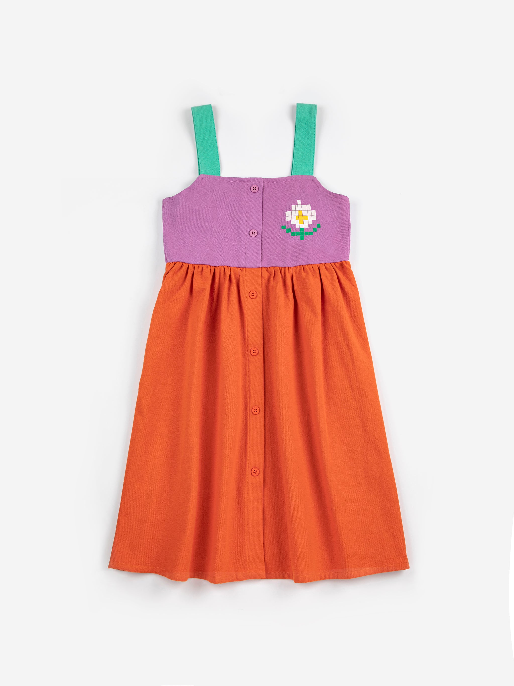 Bobo Choses Pixel Daisy Color Block Woven Dress - Multicolor