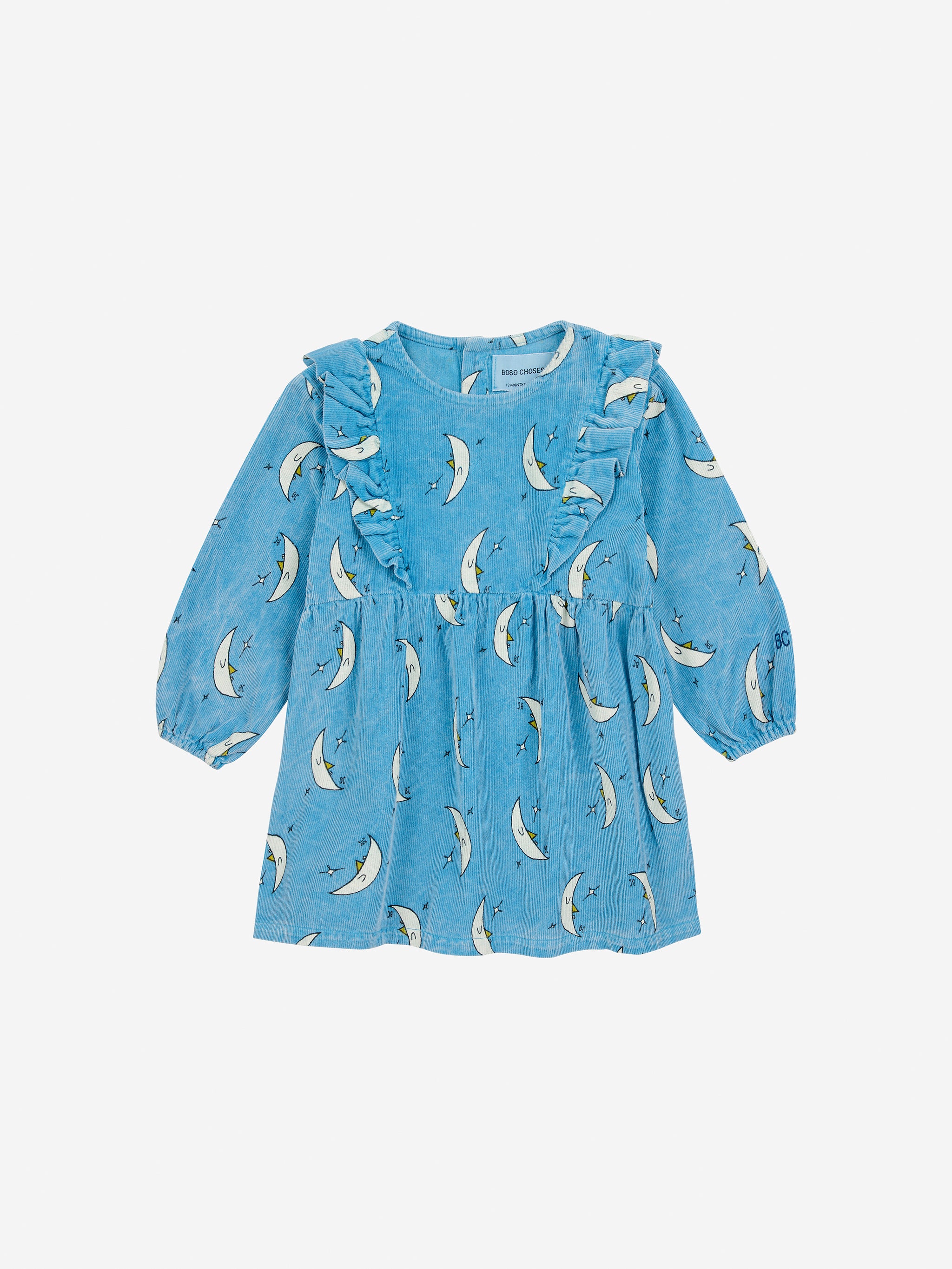 Bobo Choses Baby Beneath The Moon All Over Micro Corduroy Dress - Light Blue