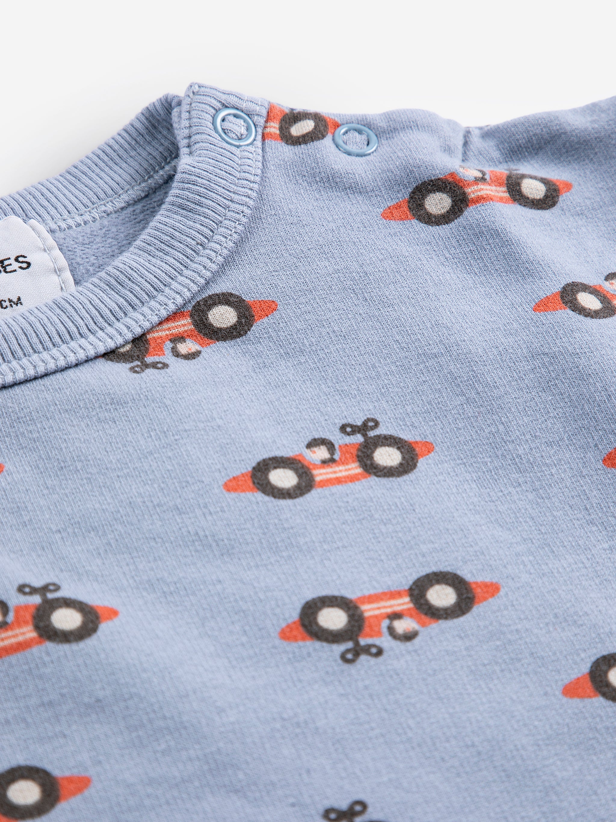 Bobo Choses Baby Race Car All Over Sweatshirt - Light Blue