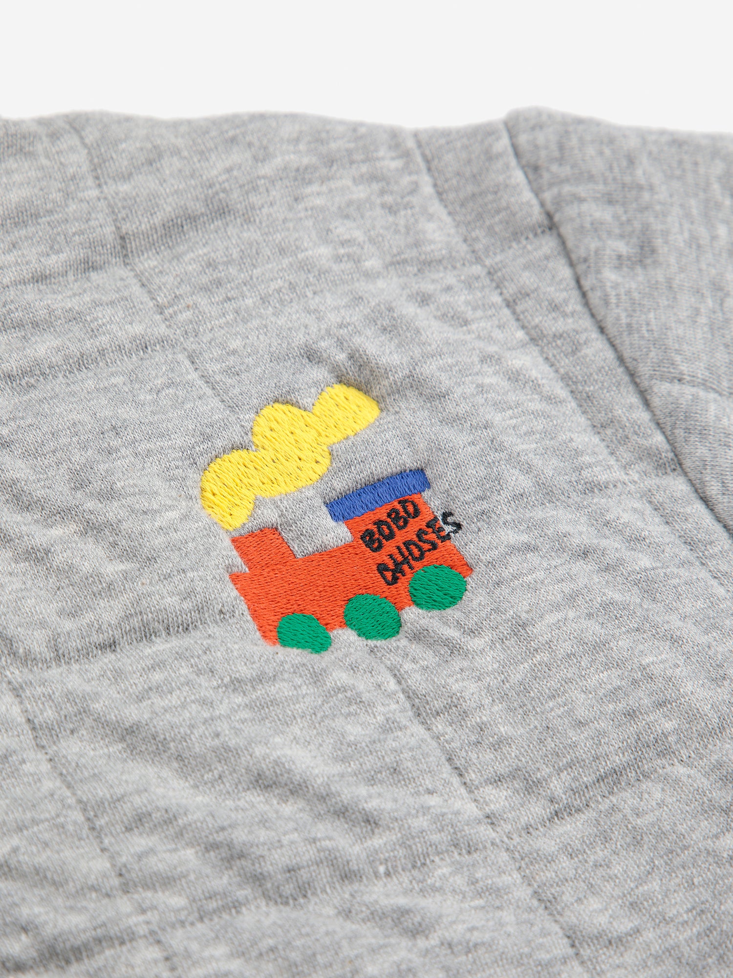 Bobo Choses Baby Bobo Choo Choo Quilted Zipped Sweatshirt - Light Heather Grey