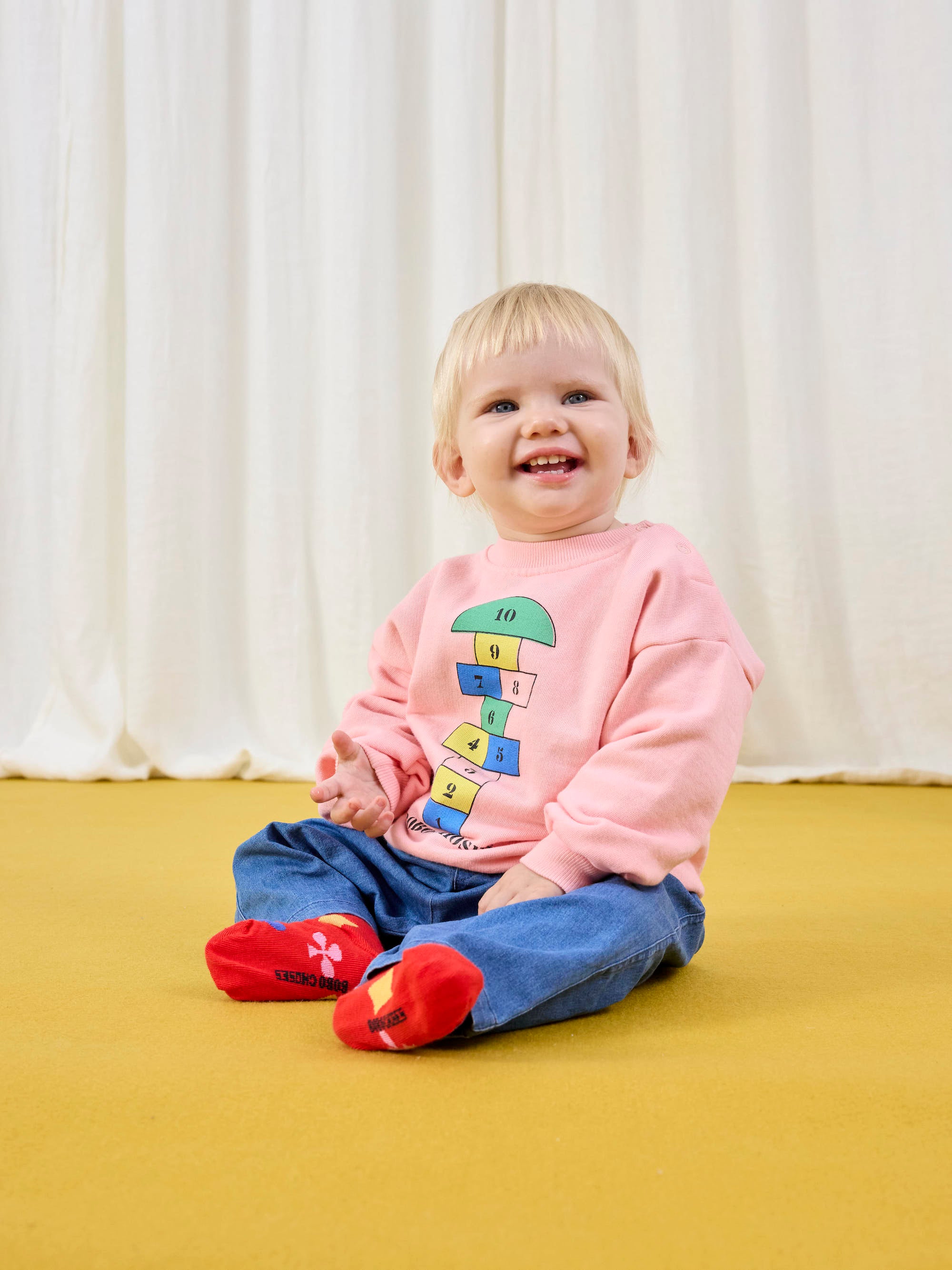 Bobo Choses Baby Hopscotch Sweatshirt - Pink