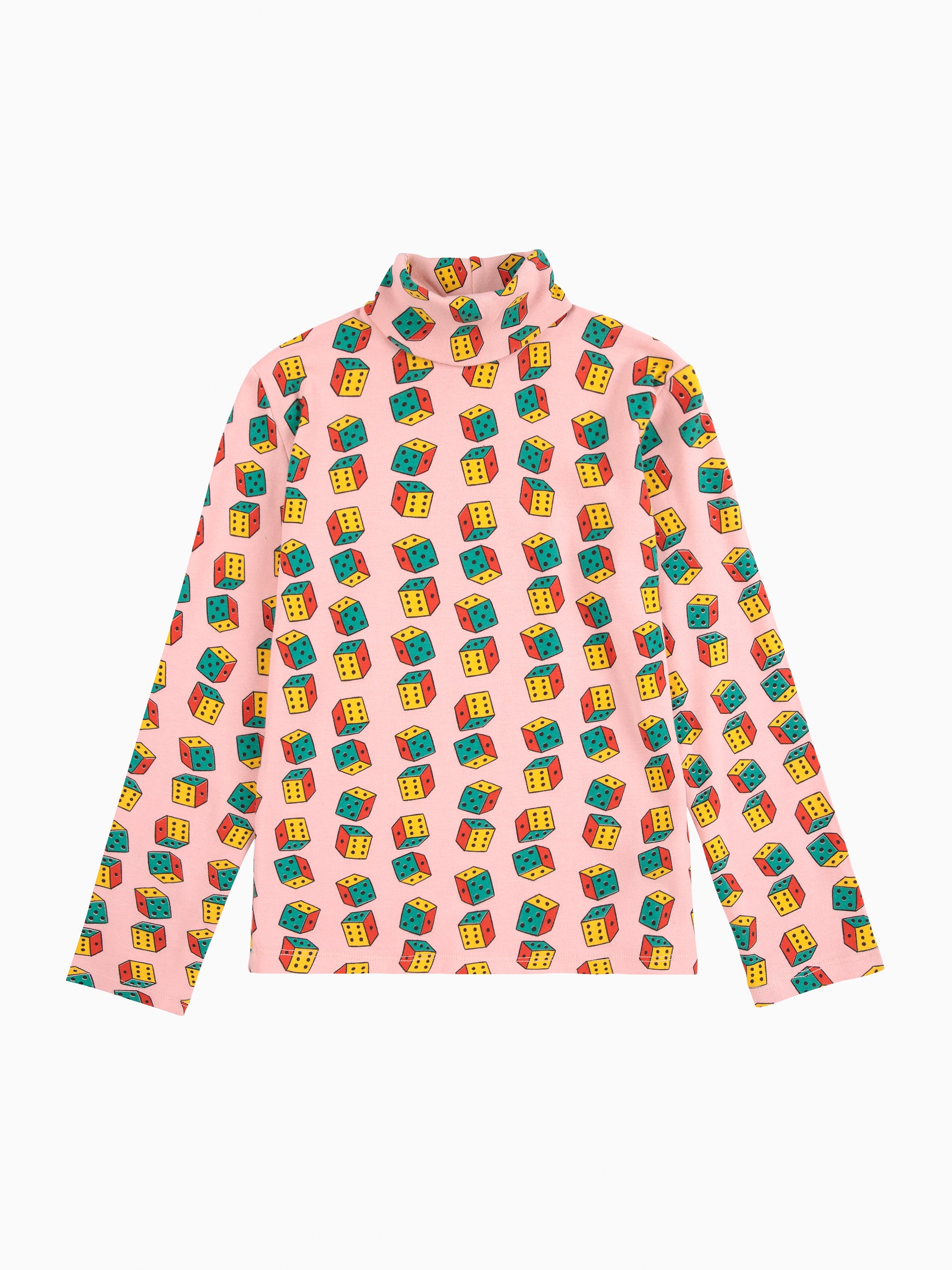 Bobo Choses Dices All Over Turtle Neck T-shirt - Pink
