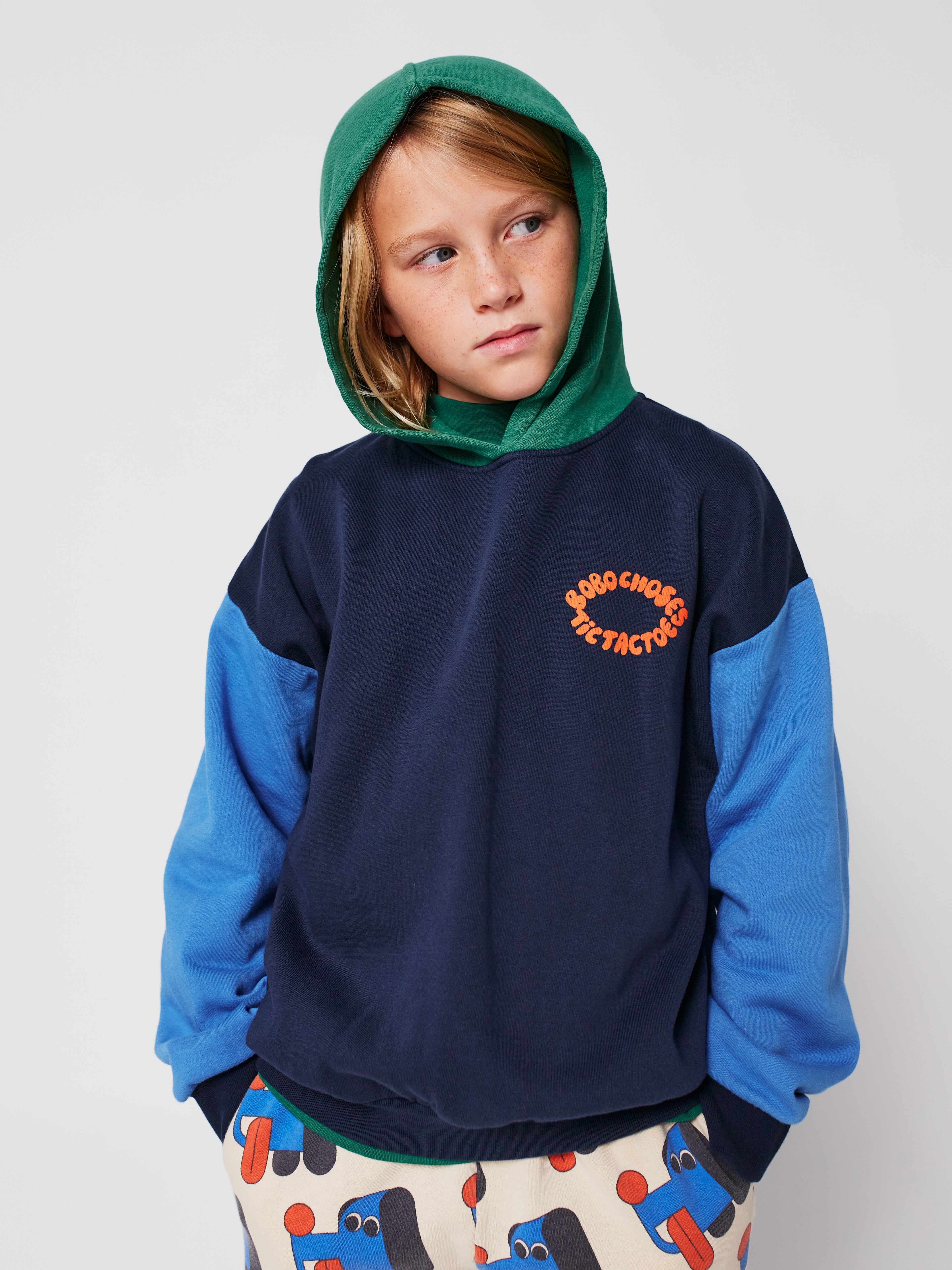 Bobo Choses Tic Tac Toe Color Block Hoodie - Multicolor