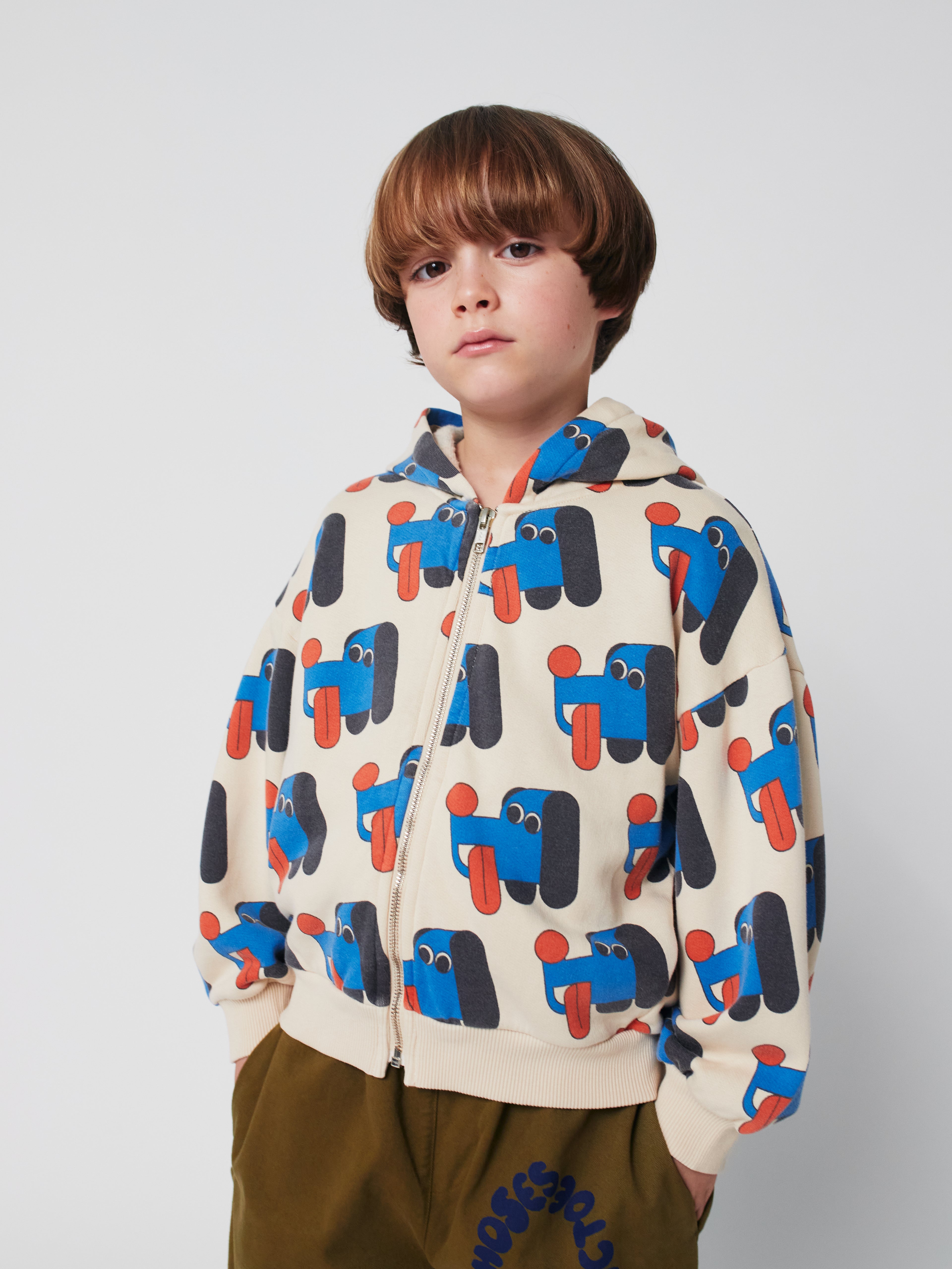 Bobo Choses Doggy Mate All Over Zipped Hoodie - Off White