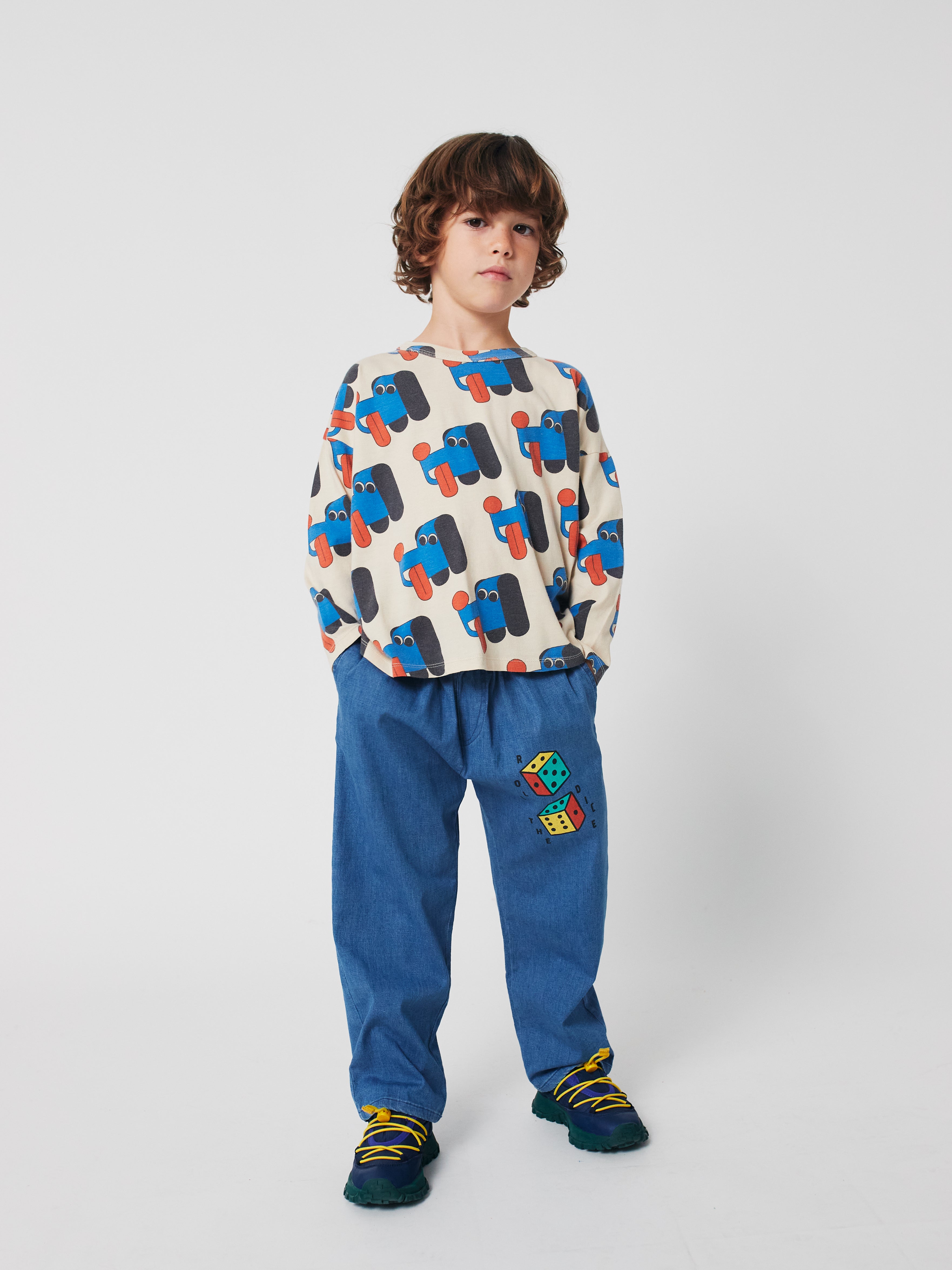 Bobo Choses Roll The Dice Light Denim Pants - Navy Blue
