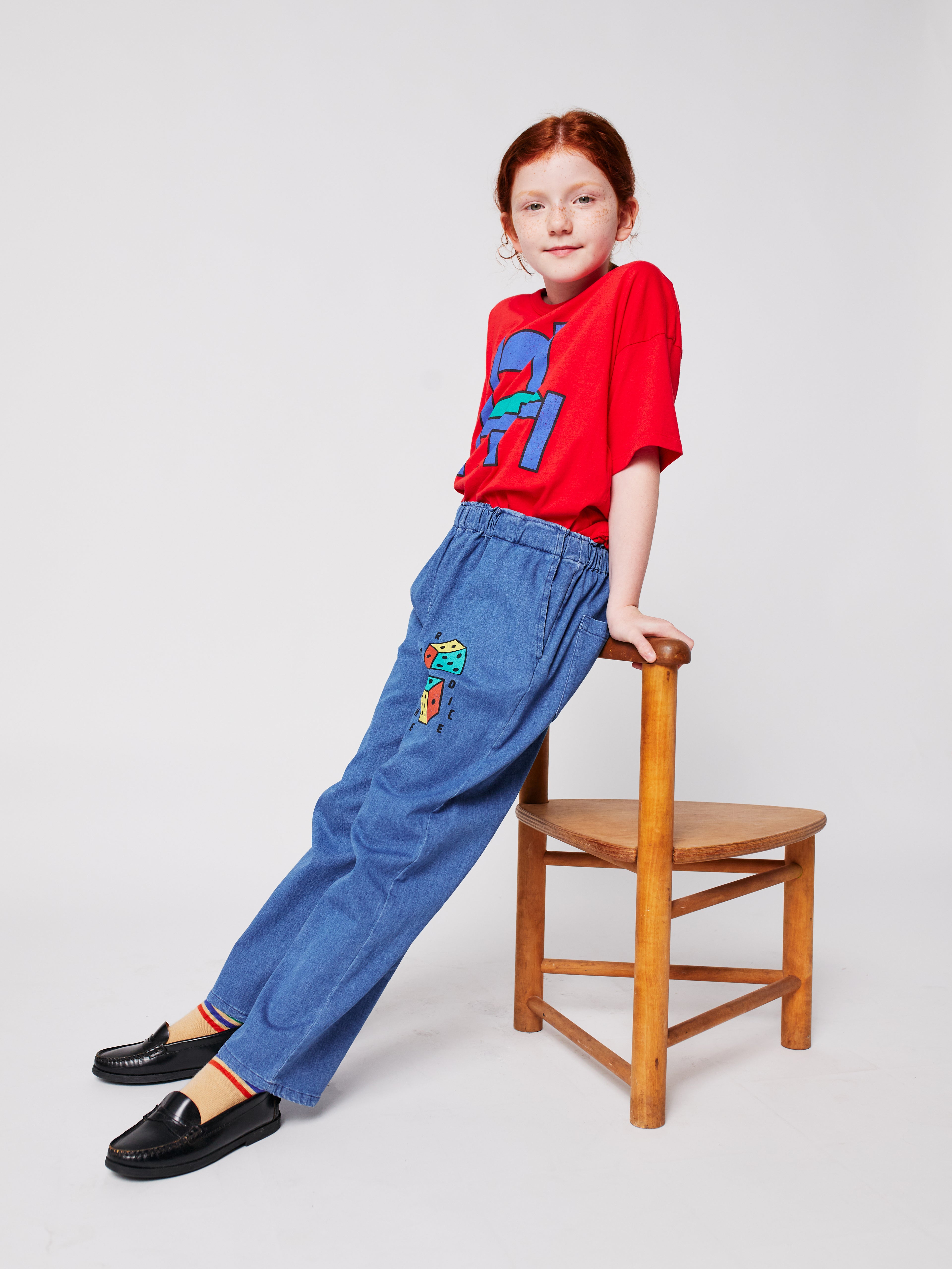 Bobo Choses Roll The Dice Light Denim Pants - Navy Blue