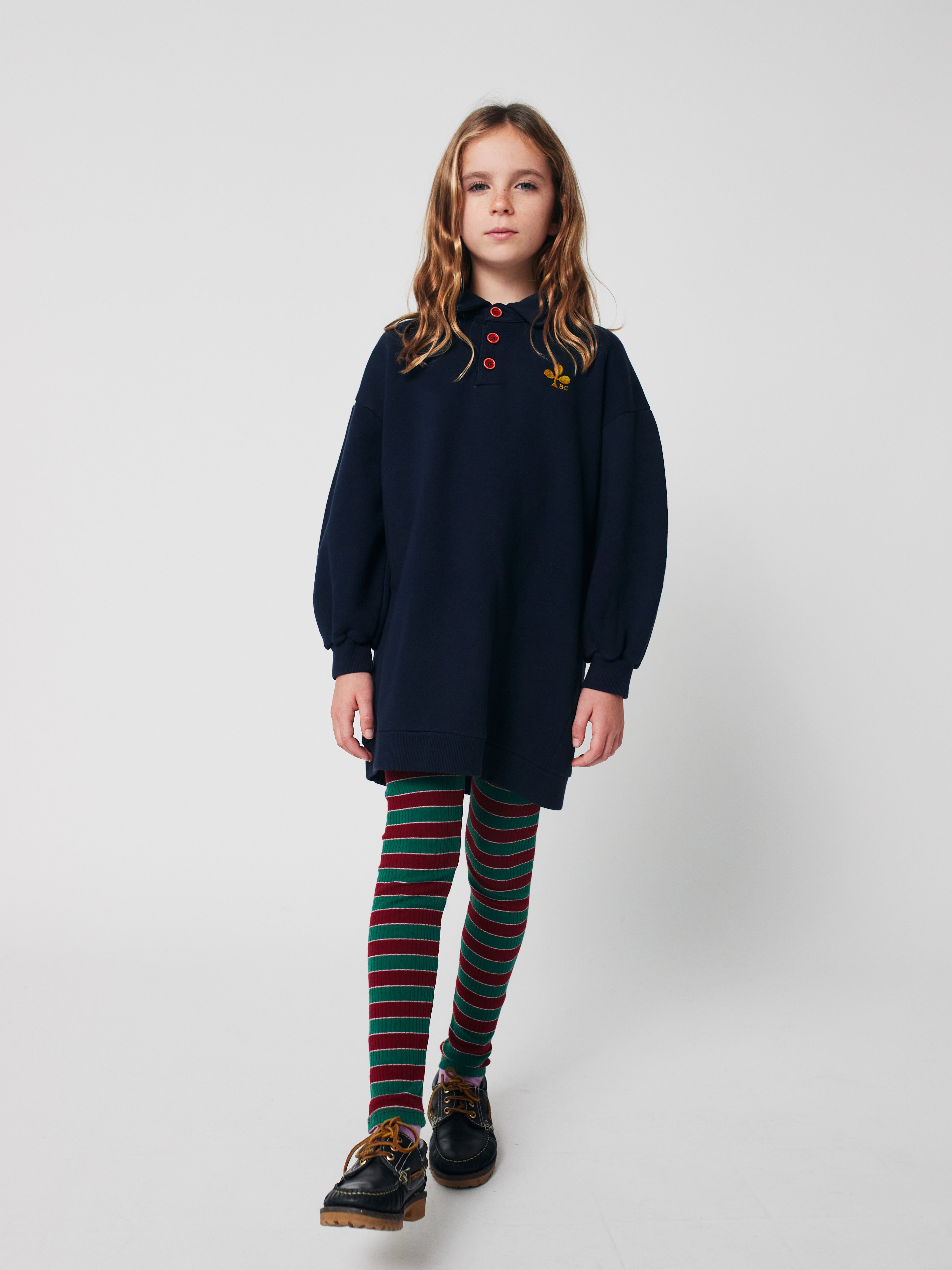 Bobo Choses Colver Polo Sweatshirt Dress - Midnight Blue