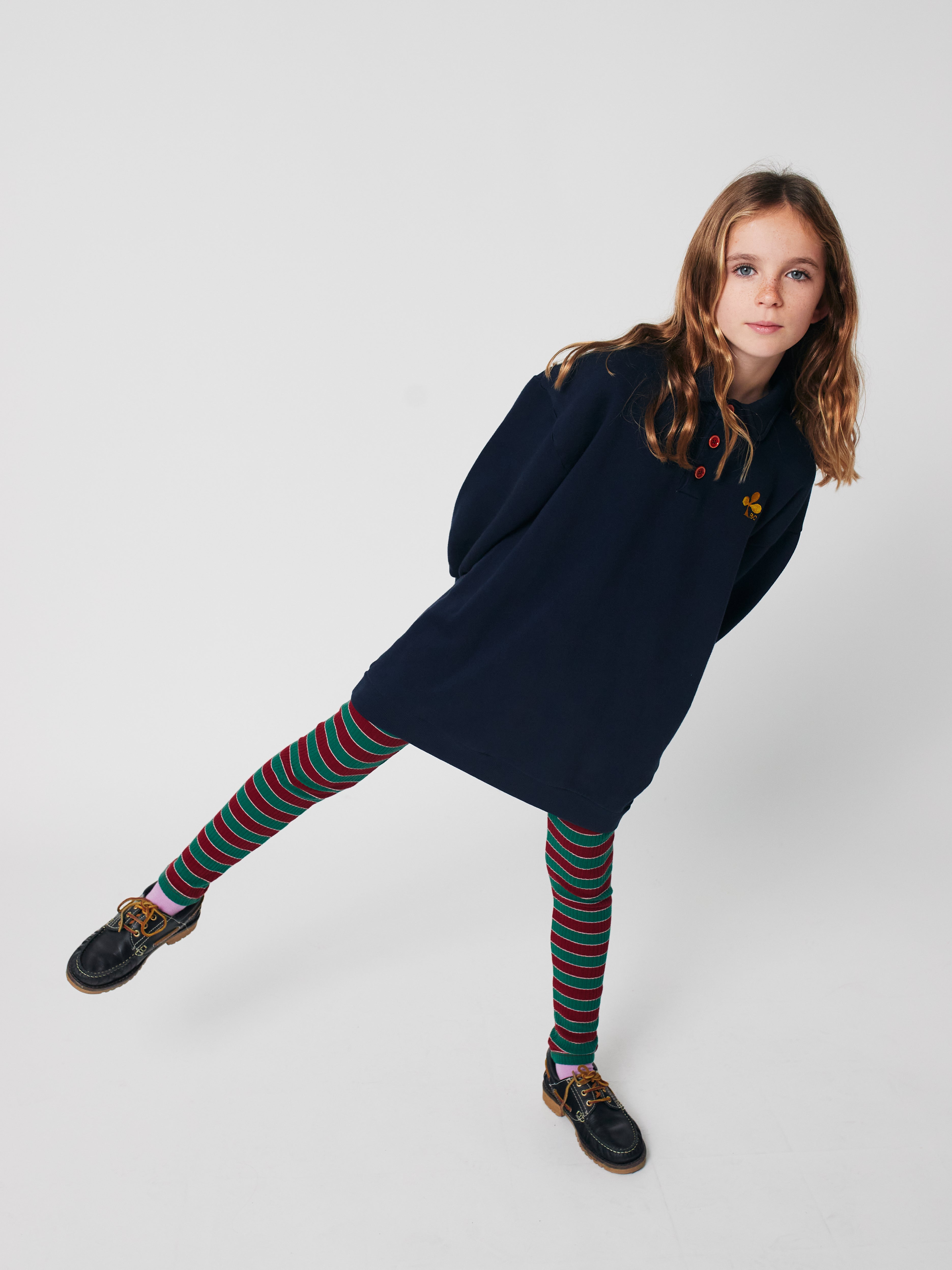 Bobo Choses Colver Polo Sweatshirt Dress - Midnight Blue