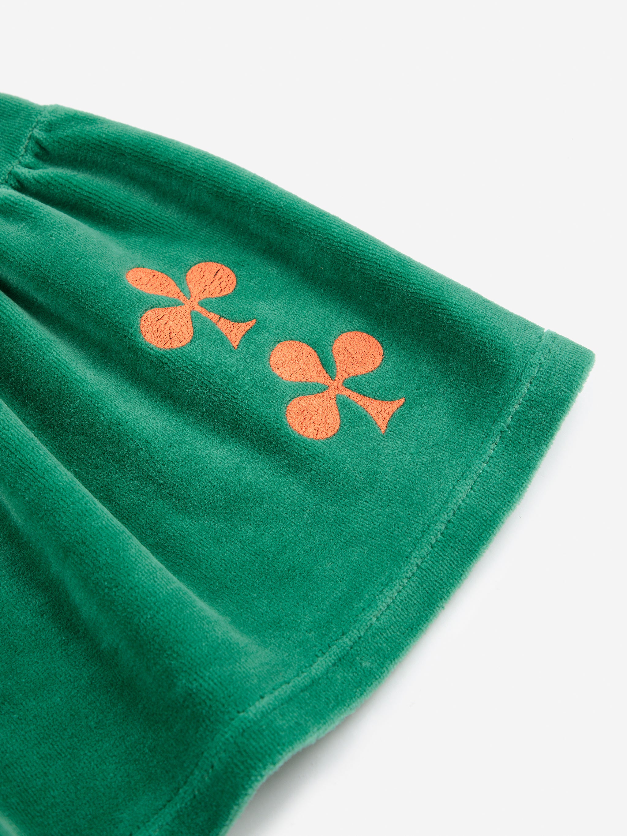 Bobo Choses Clover Velvet Skirt - Green