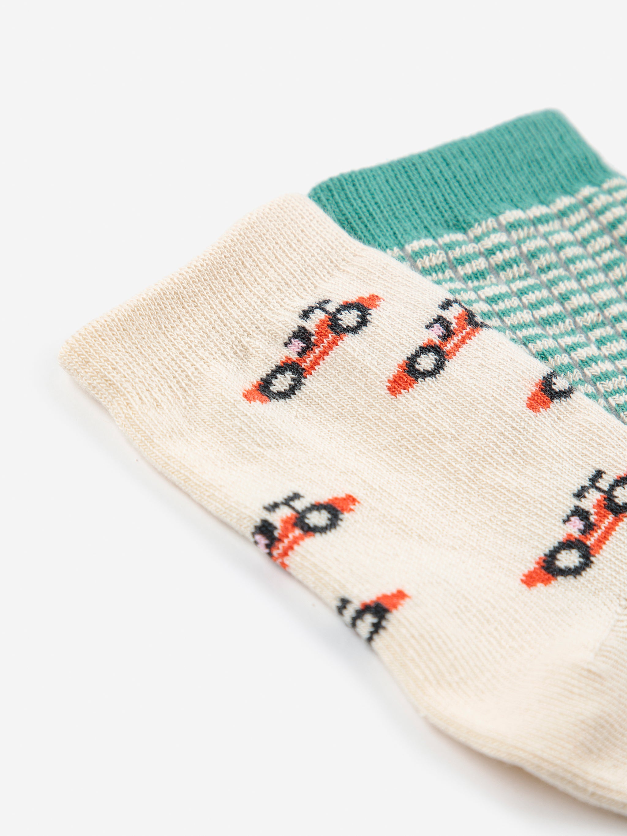 Bobo Choses Race Car All Over Short Socks Pack - Multicolor
