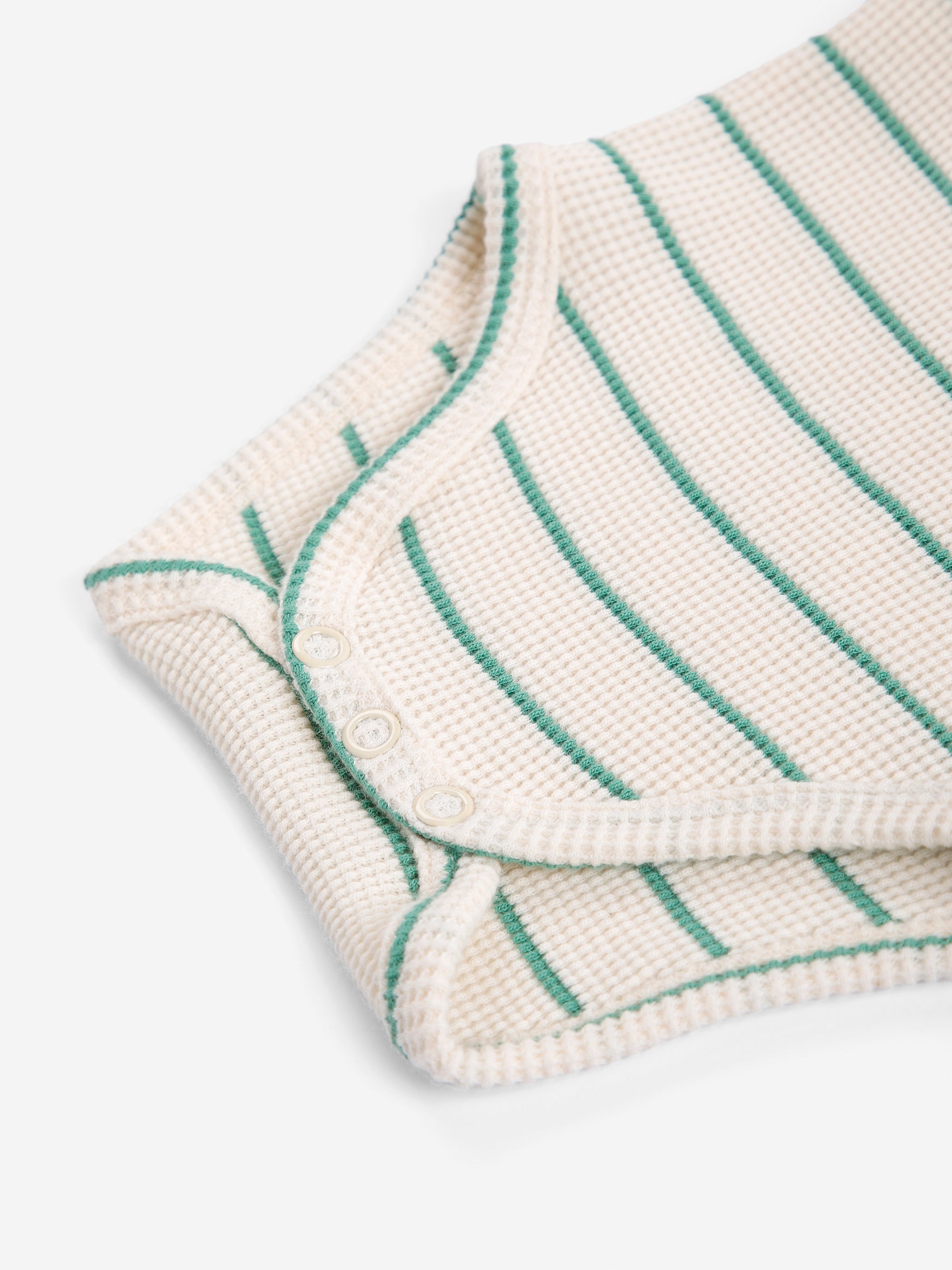 Bobo Choses Mush Monster Stripe Body - Off White / Green