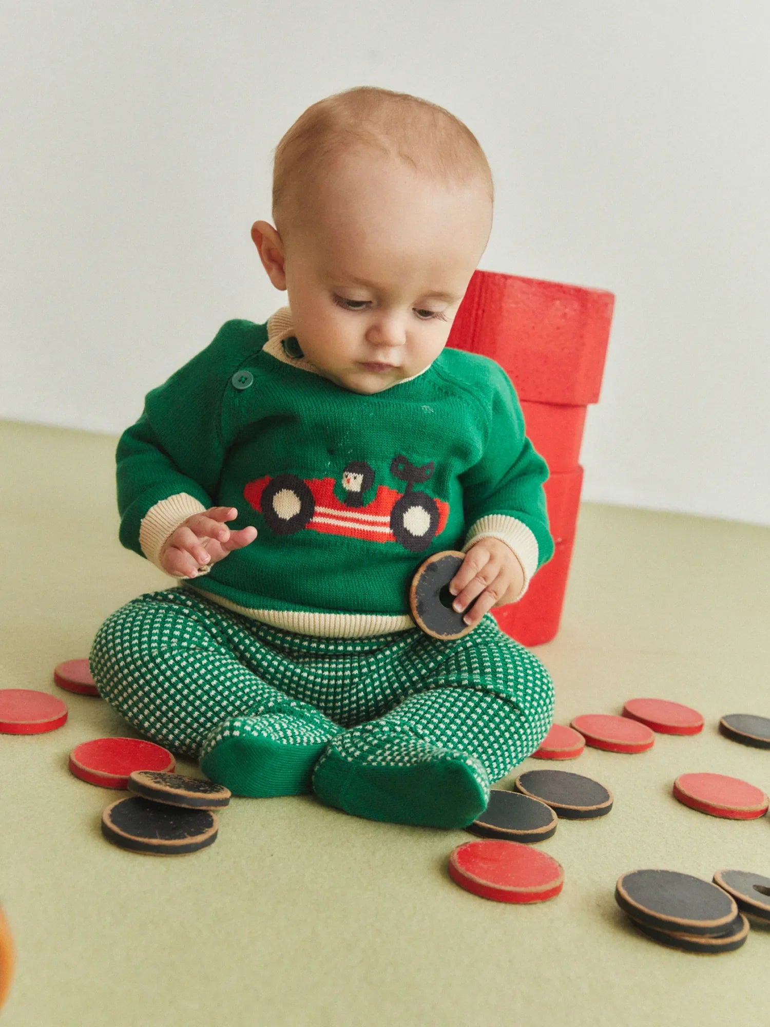 Bobo Choses Baby Race Car Jumper - Off White