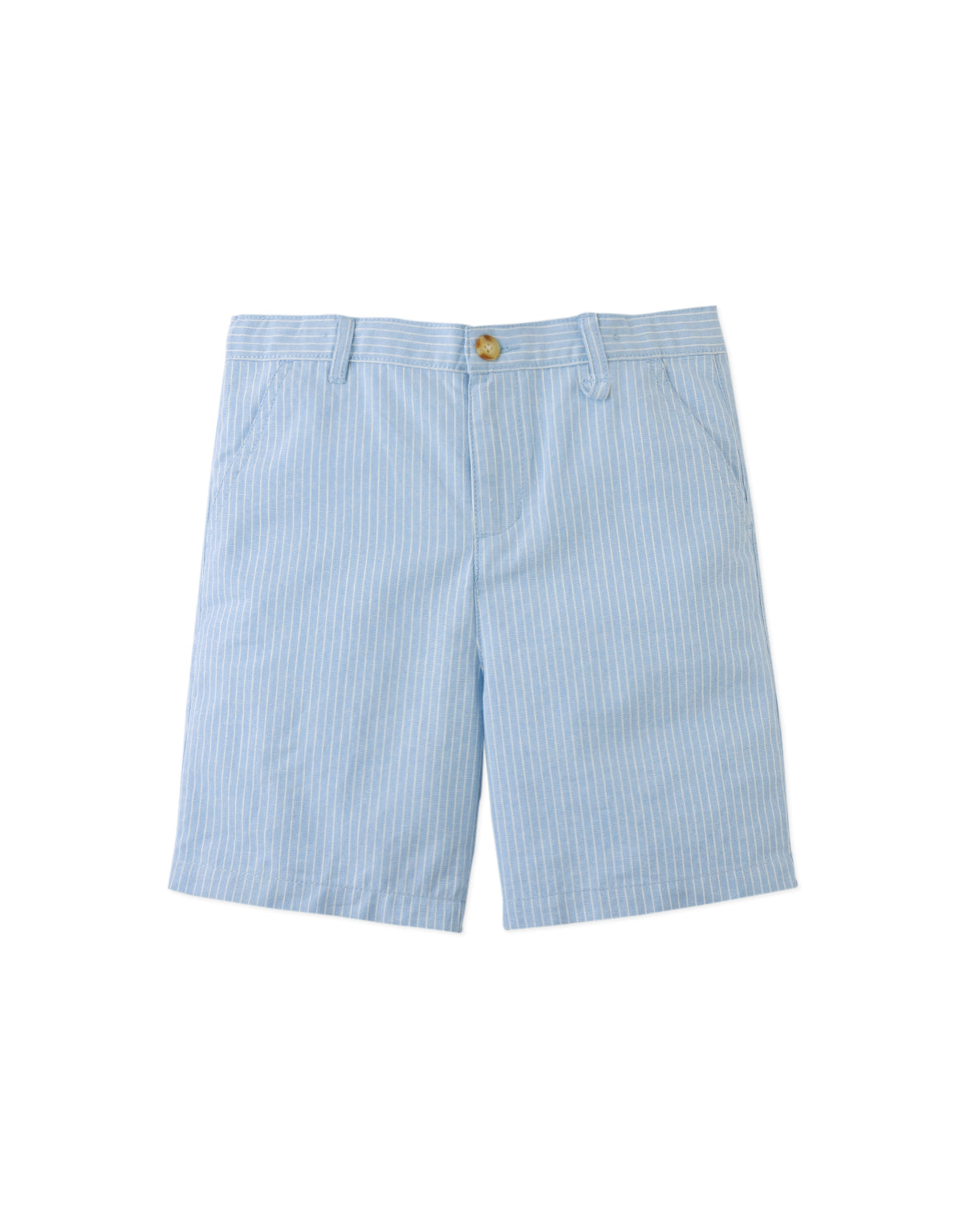 Gingersnaps Louis Linen Cotton Stripe Regular Shorts - Blue
