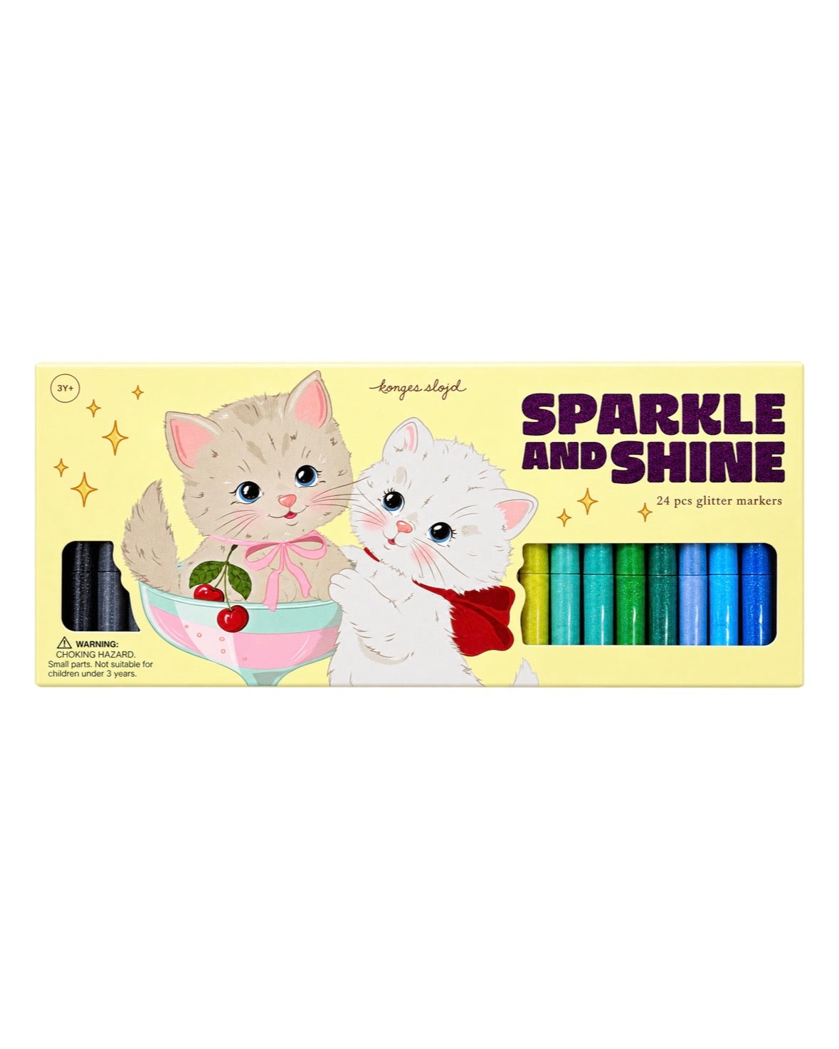 Konges Sløjd Glitter Markers 24 Pcs - Cat