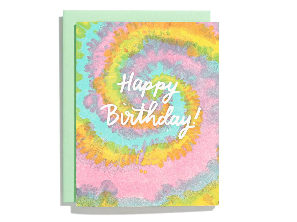 Shorthand Tie Dye Birthday Greeting Card