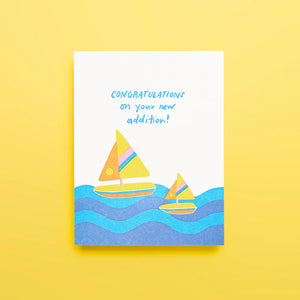 Shorthand Sailboat Baby Greeting Card