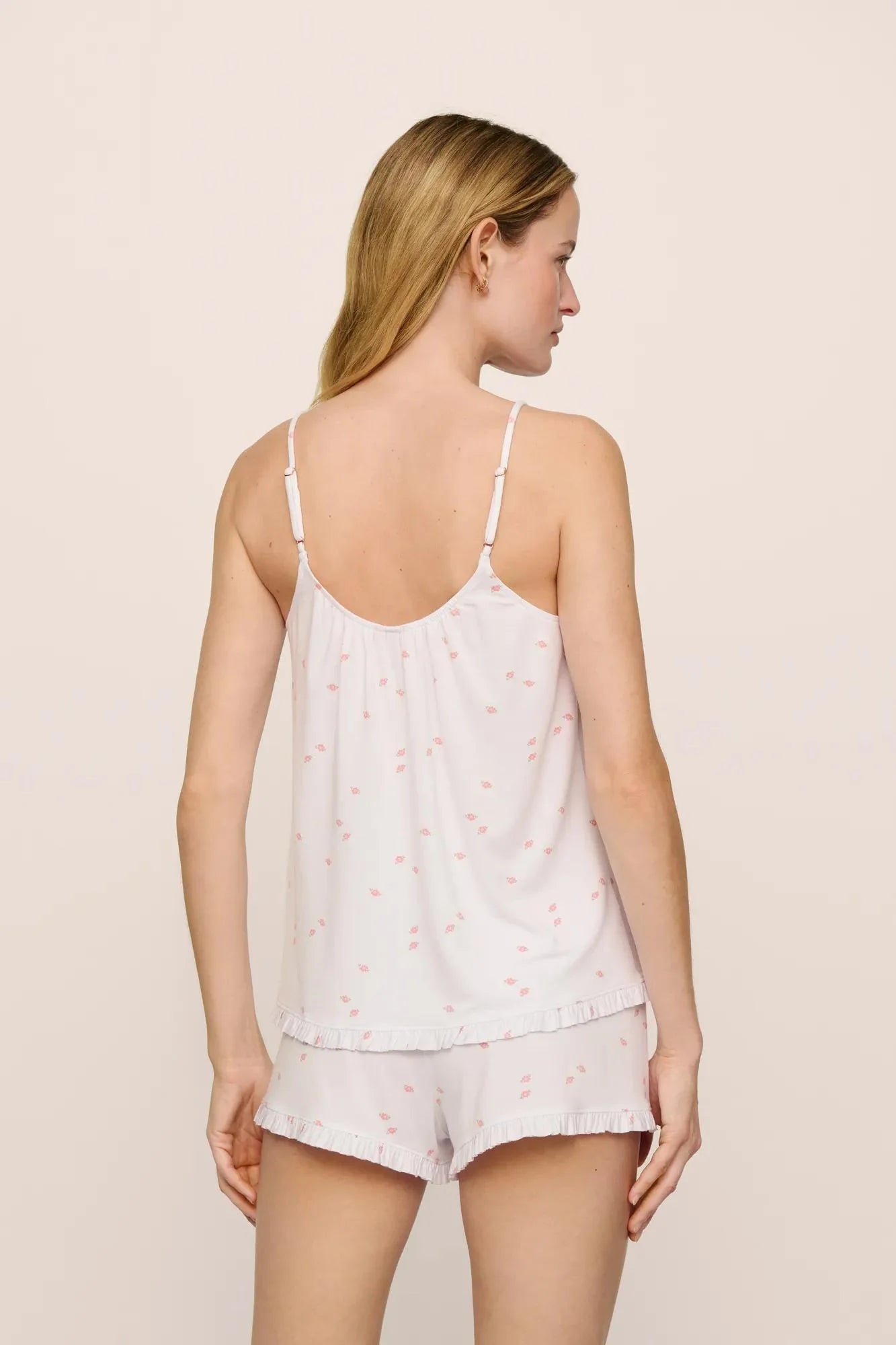 Eberjey Gisele Ruffle Cami & Short Set - Summer Daisy White