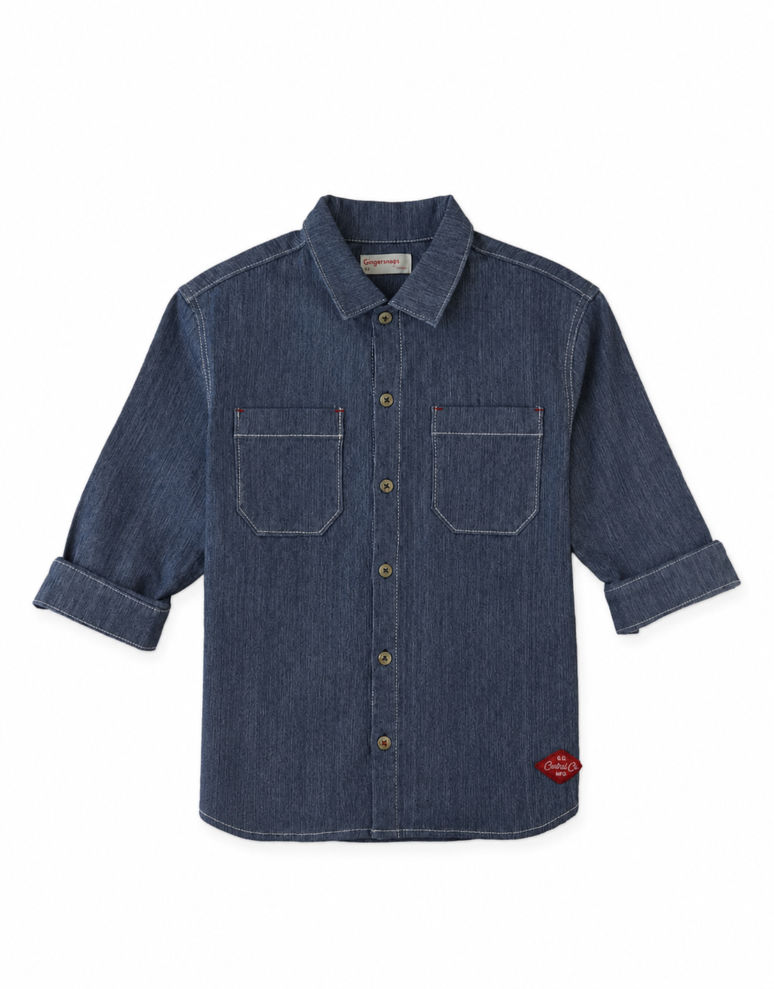 Gingersnaps Kyle Textured Denim Shirt - Blue