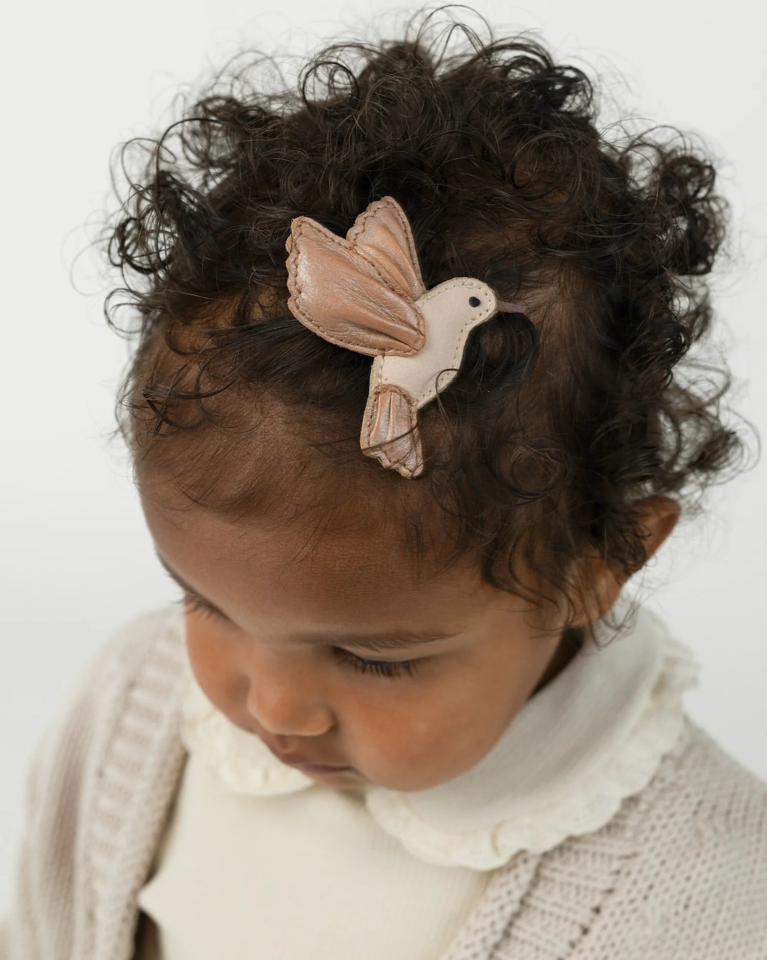 Donsje Zaza Sky Hairclip Hummingbird - Clay Metallic Leather