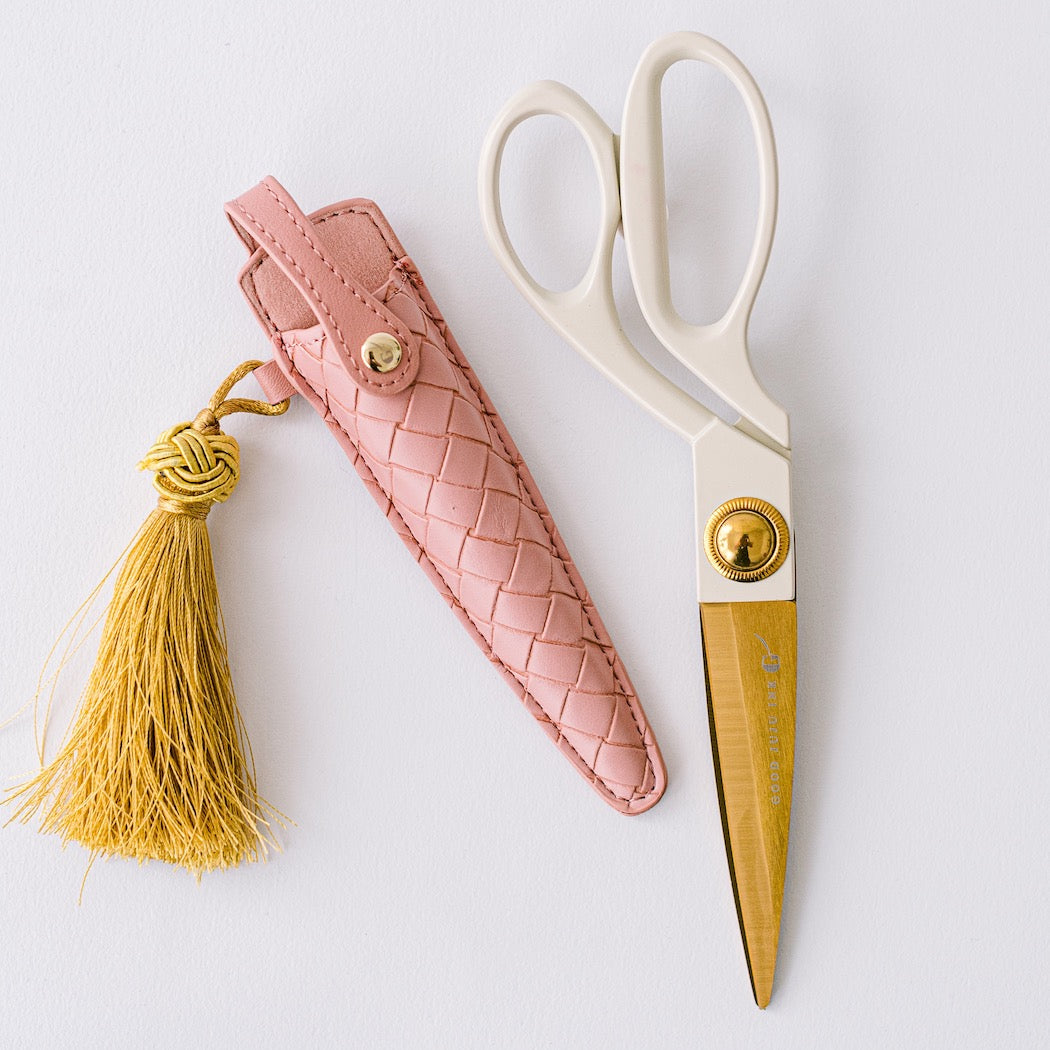 Good Juju Ink Ivory And Gold Heirloom Scissors - Petunia Pink