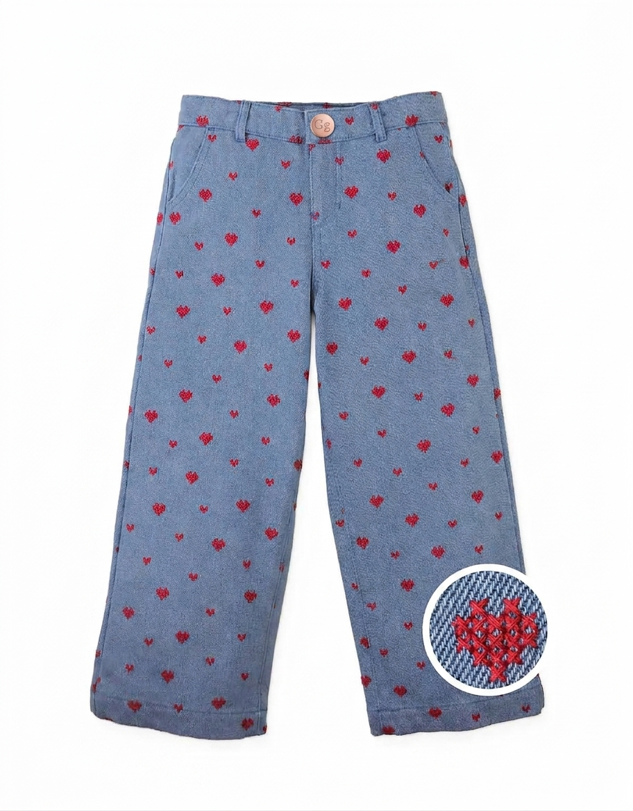 Gingersnaps Odette Wide Leg Denim Pant - Blue