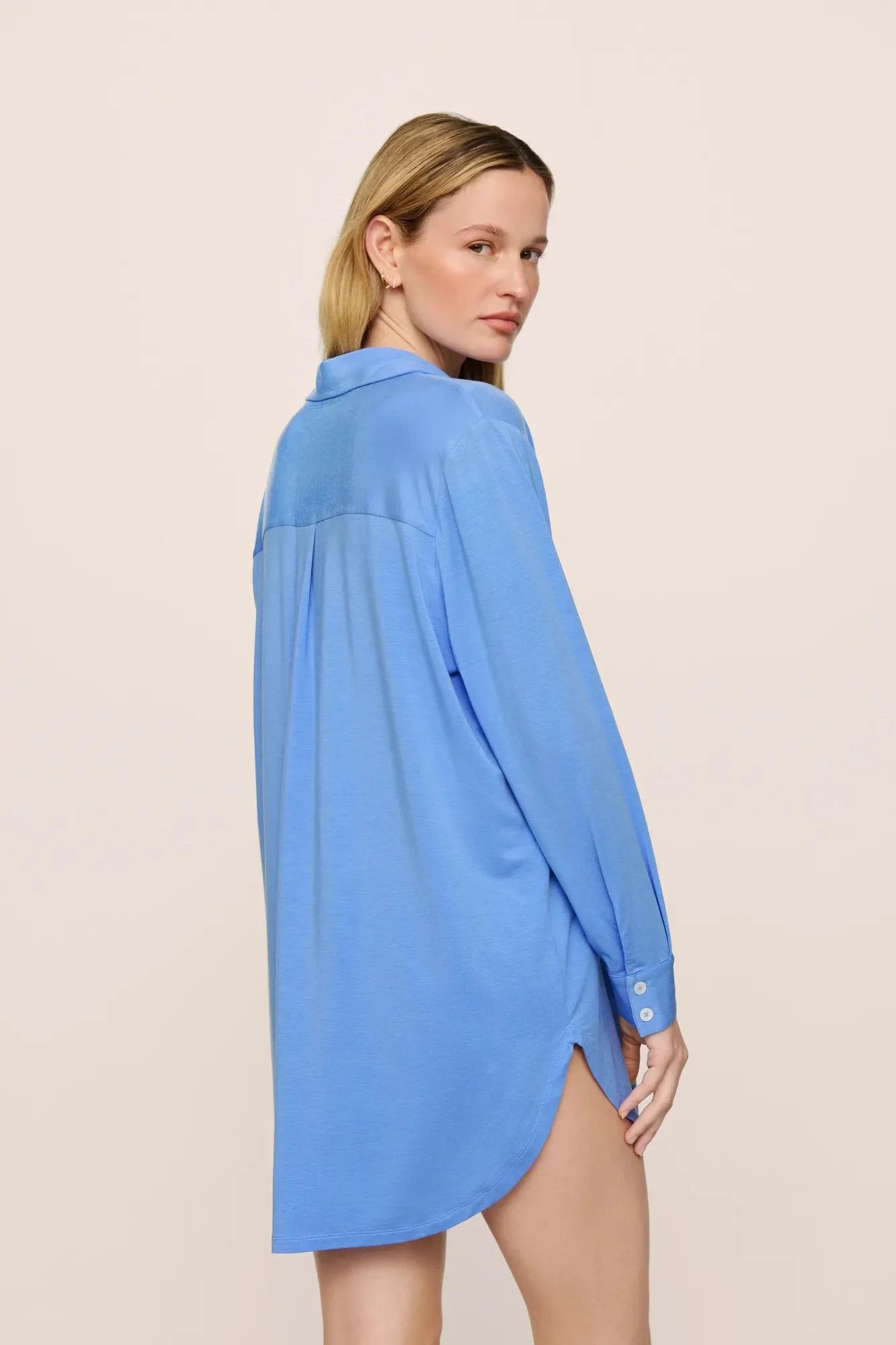 Eberjey Gisele Boyfriend Sleepshirt - Cornflower Blue