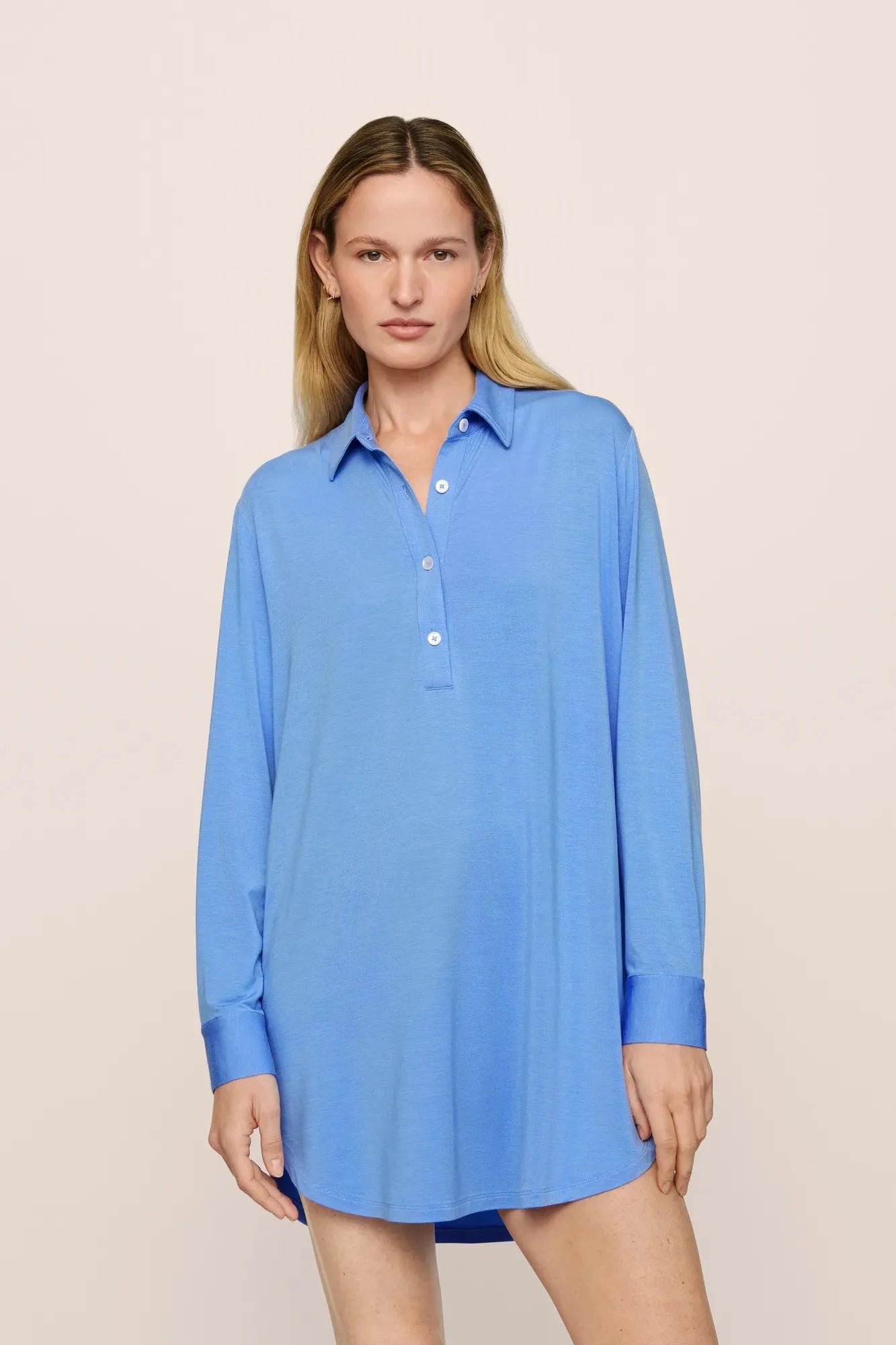 Eberjey Gisele Boyfriend Sleepshirt - Cornflower Blue