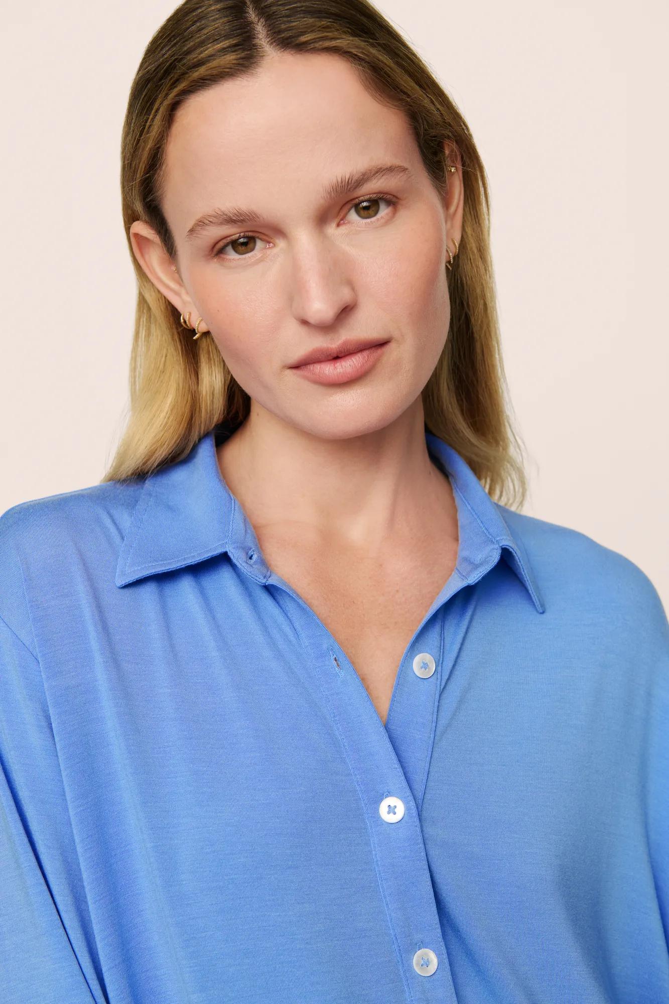 Eberjey Gisele Boyfriend Sleepshirt - Cornflower Blue