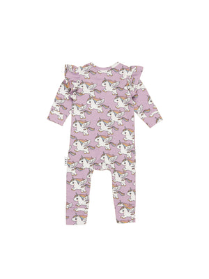 Huxbaby Magical Unicorn Frill Romper - Orchid