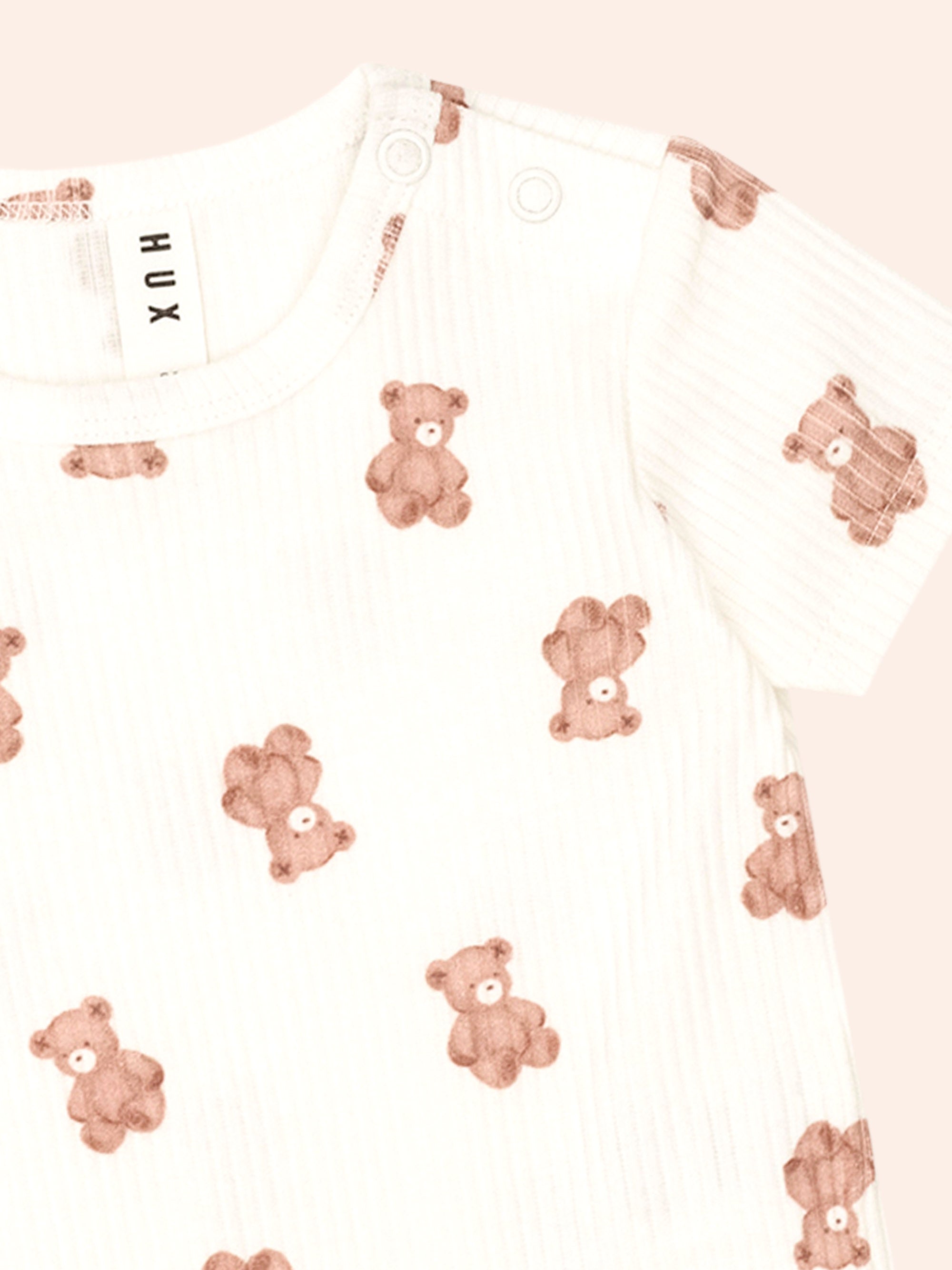 Huxbaby Beary Snuggly Newborn Romper - Almond Milk