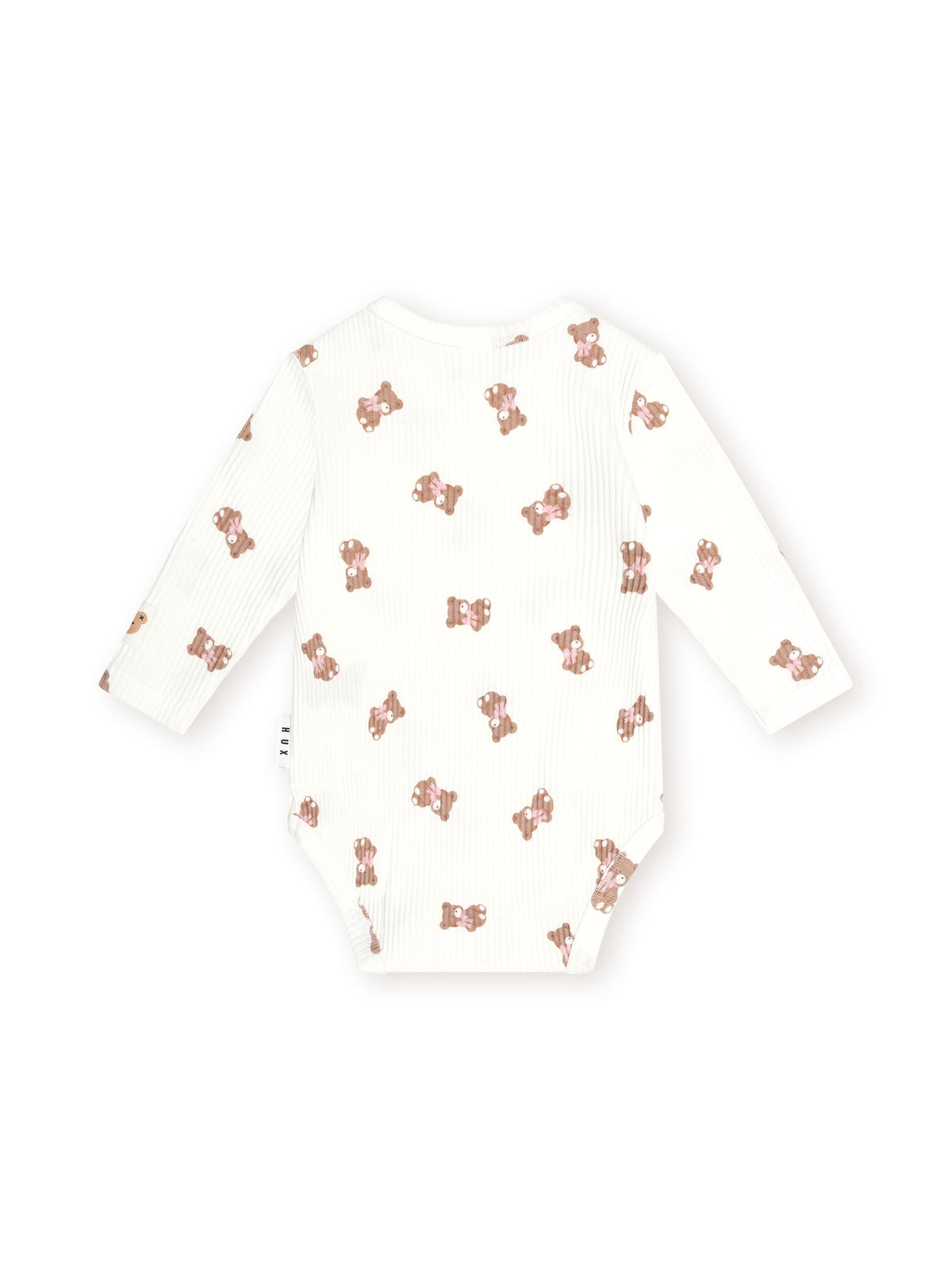 Huxbaby Tumbling Bow Huxette Long Sleeve Bodysuit - Almond Milk / Pink