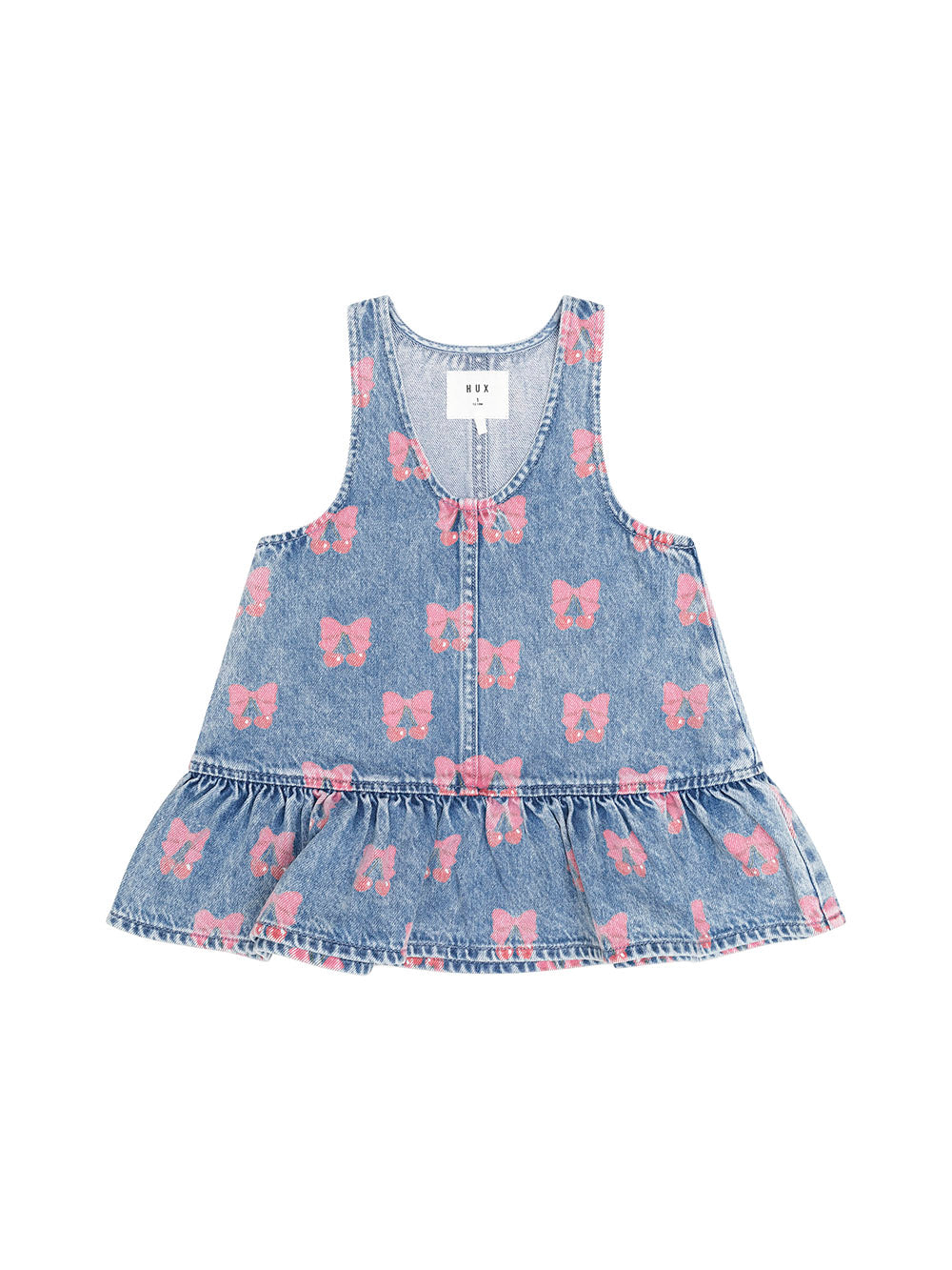 Huxbaby Dreamy Denim Cherry Pinafore - Multi Denim
