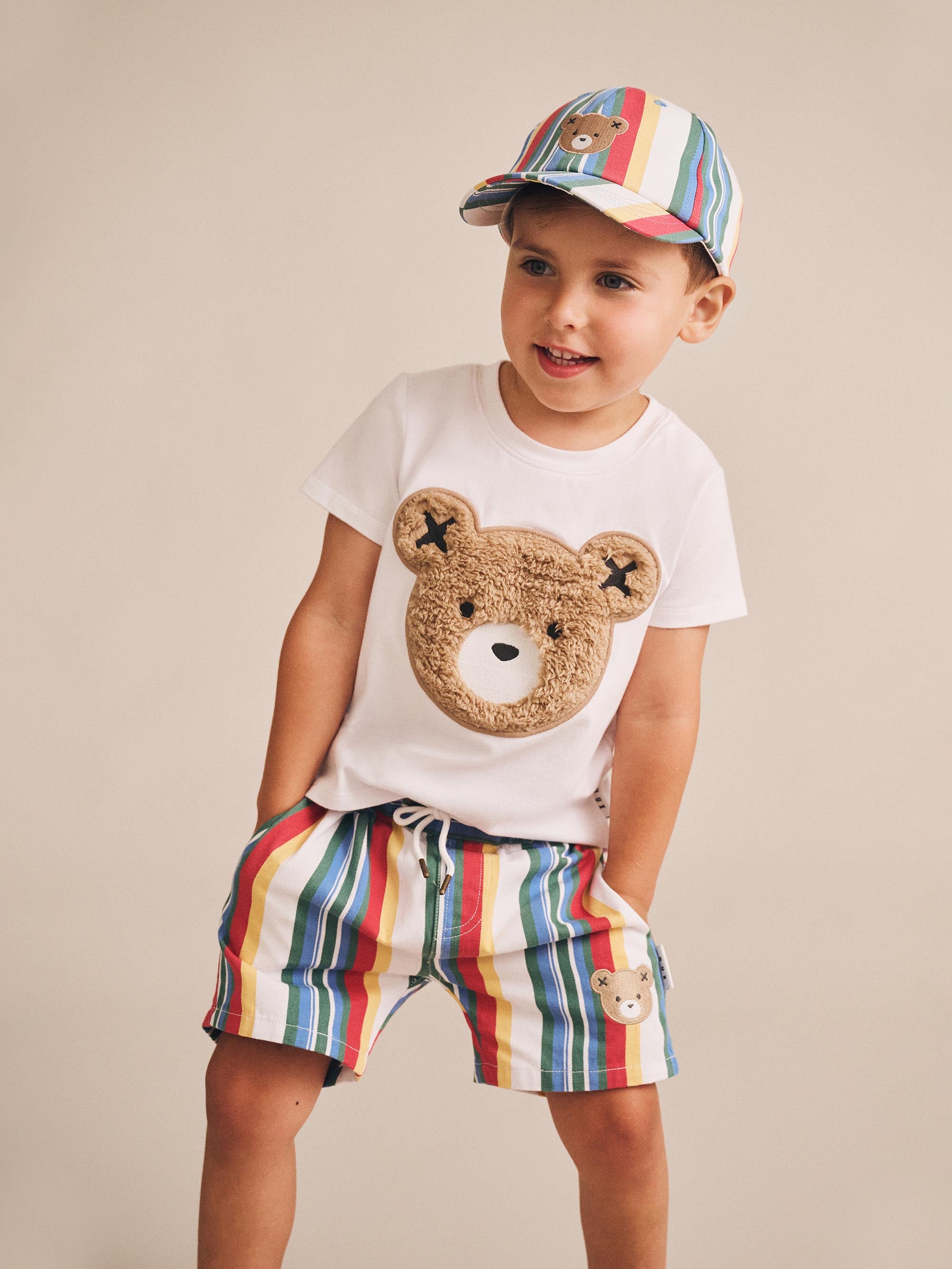 Huxbaby Furry Huxbear Crisp White Tee - White