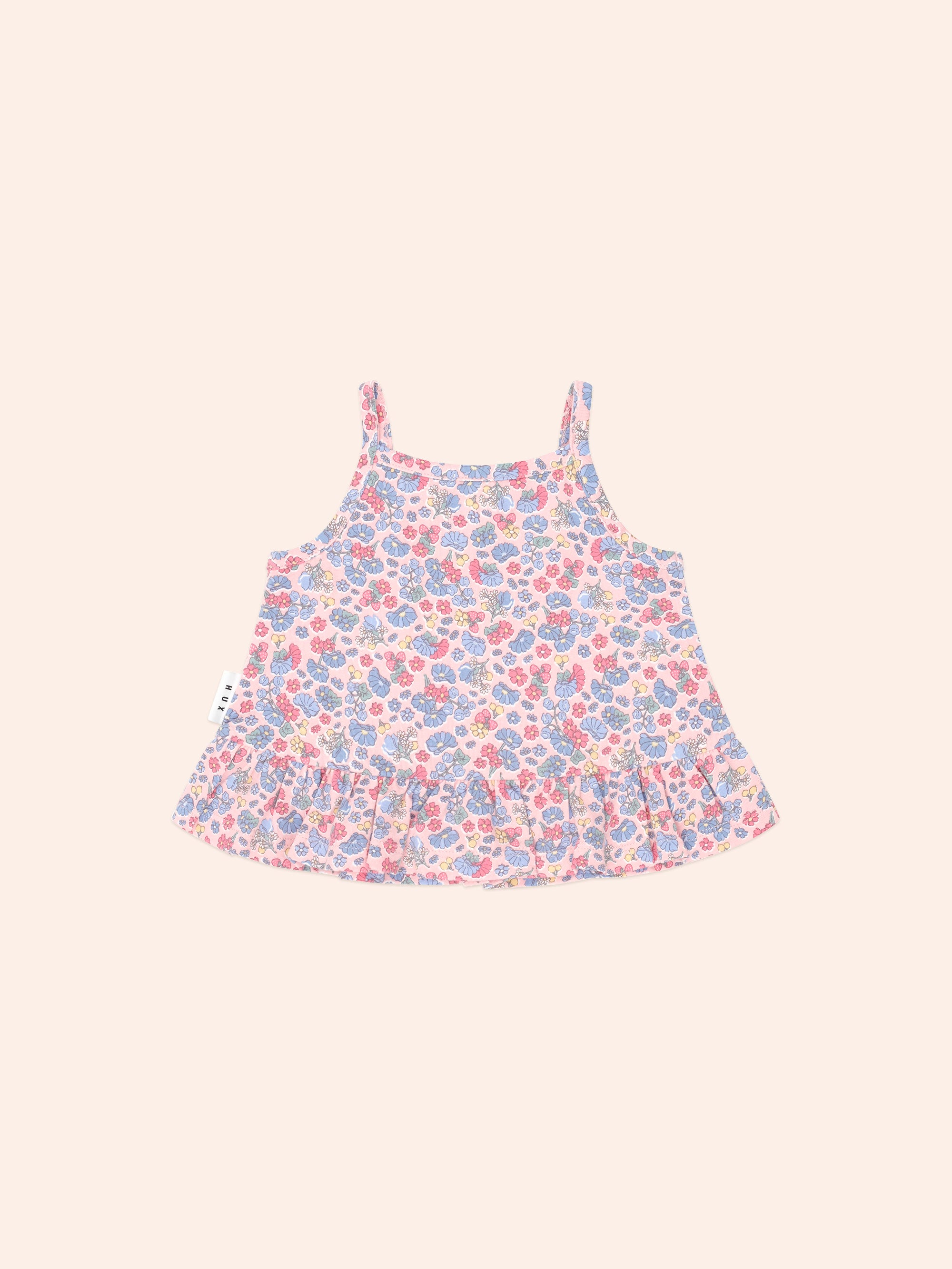 Huxbaby Vintage Floral Peplum Top - Dusty Pink Multi