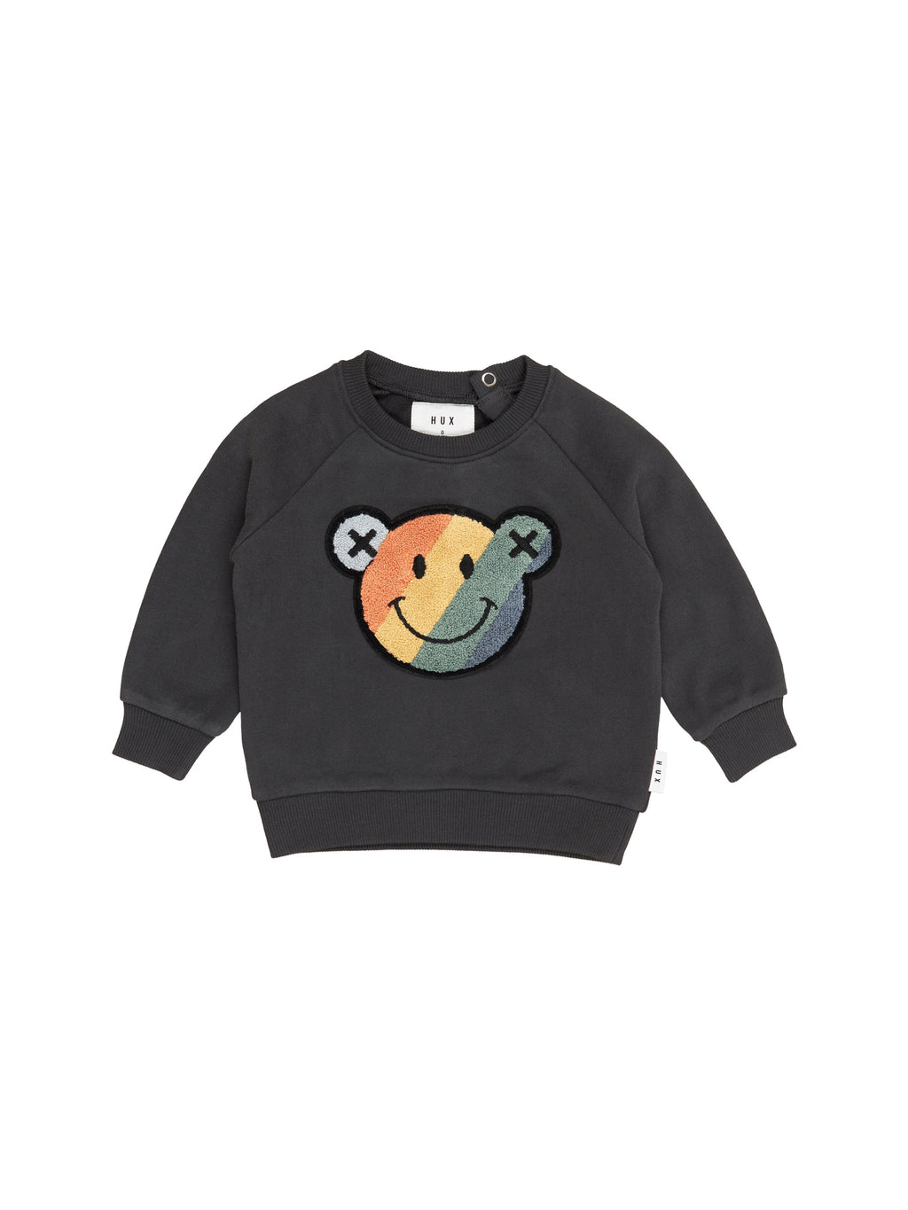 Huxbaby Smiley Rainbow Sweatshirt - Soft Black