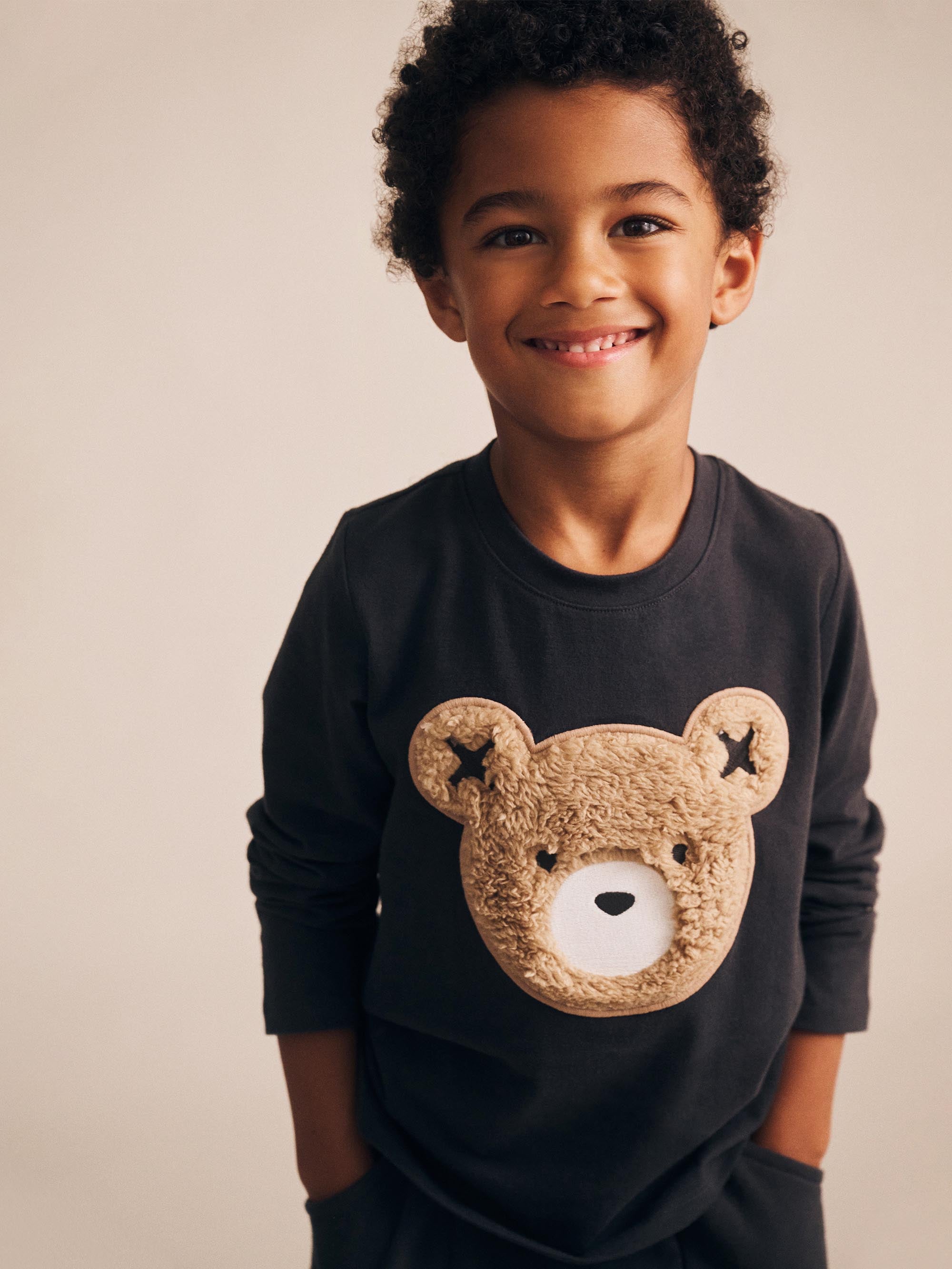 Huxbaby Furry Huxbear Sweatshirt Black - Soft Black