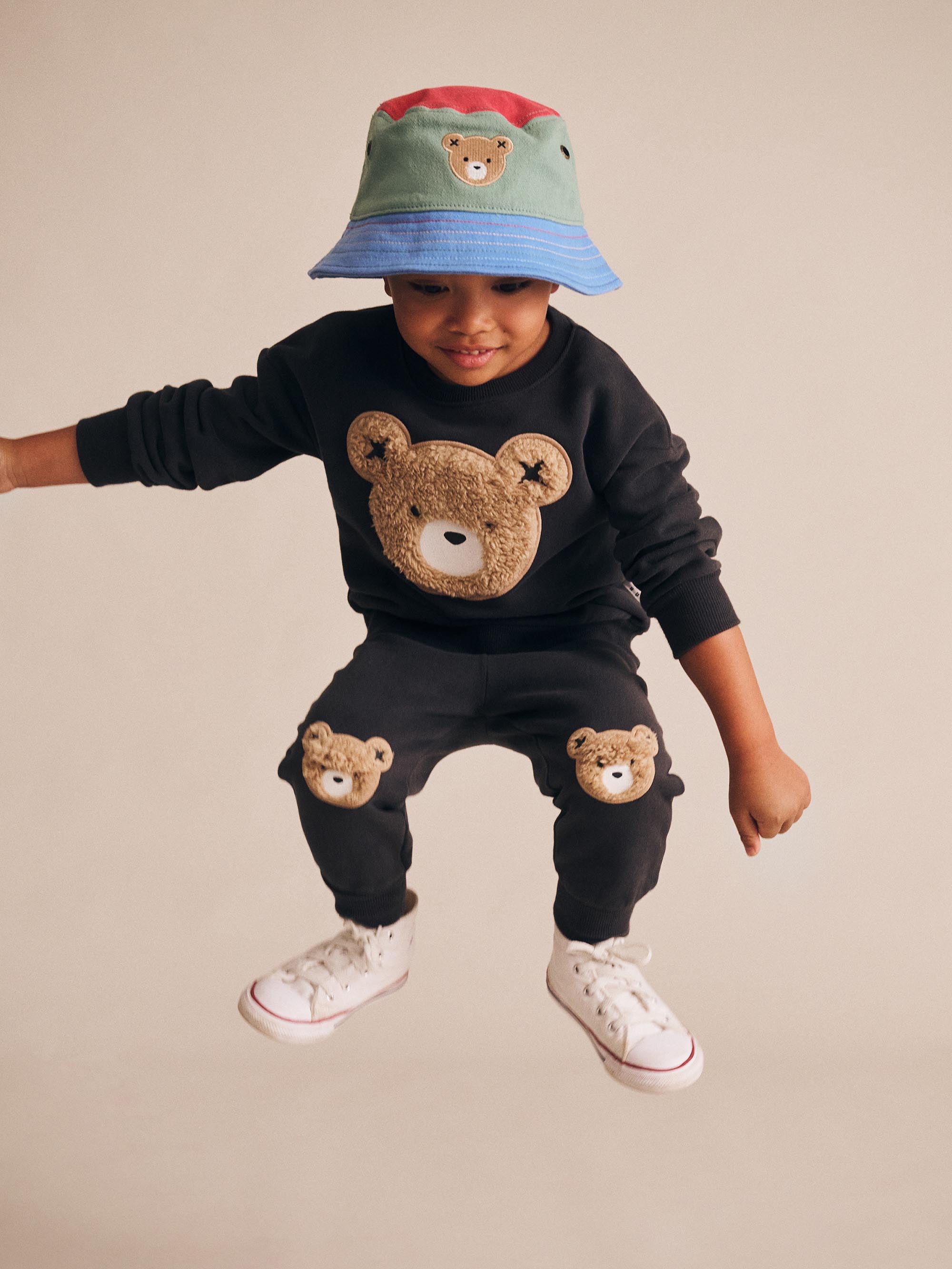 Huxbaby Furry Huxbear Sweatshirt Black - Soft Black