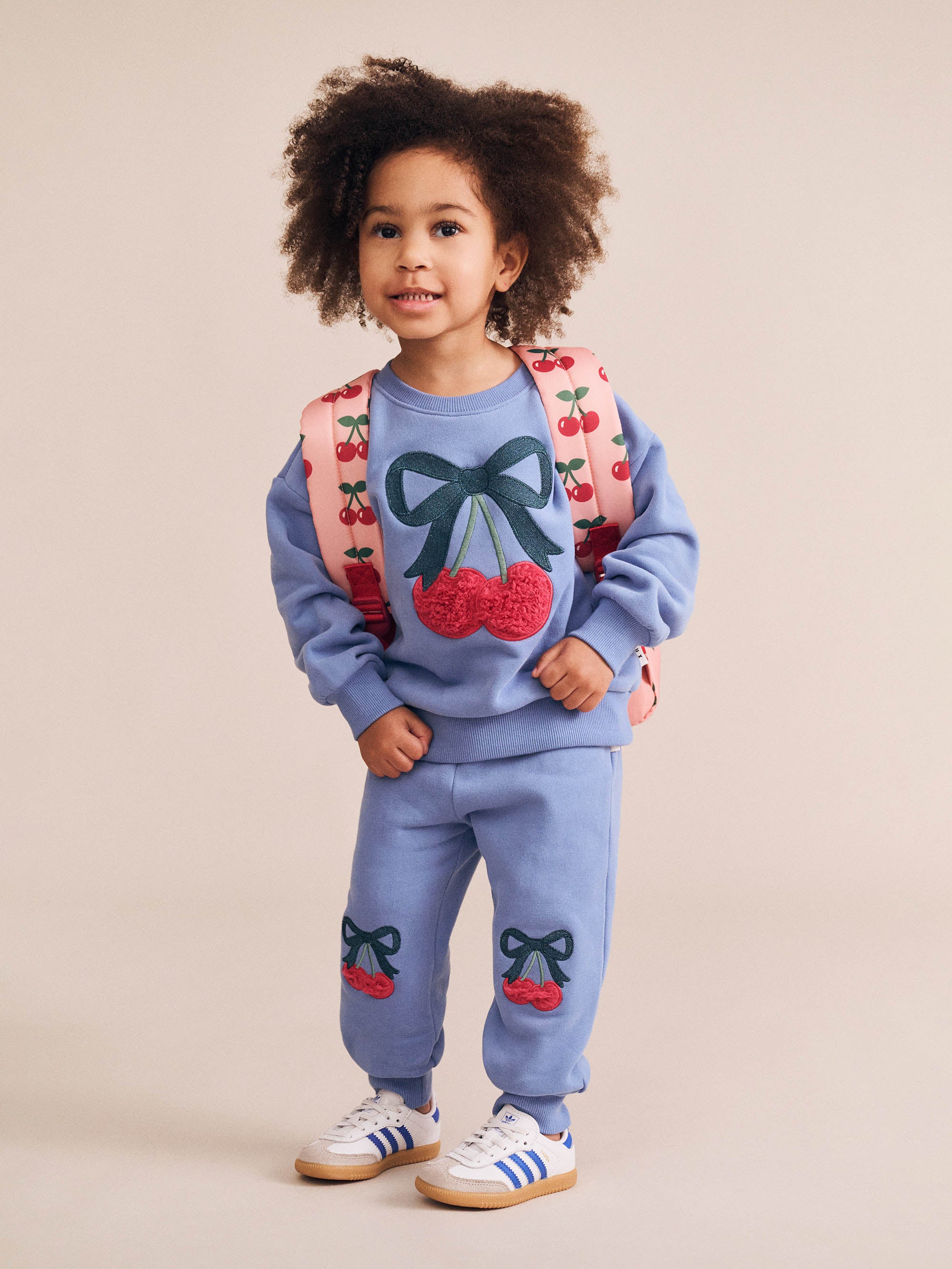 Huxbaby Cherry Bow Sweatshirt - Bijou Blue