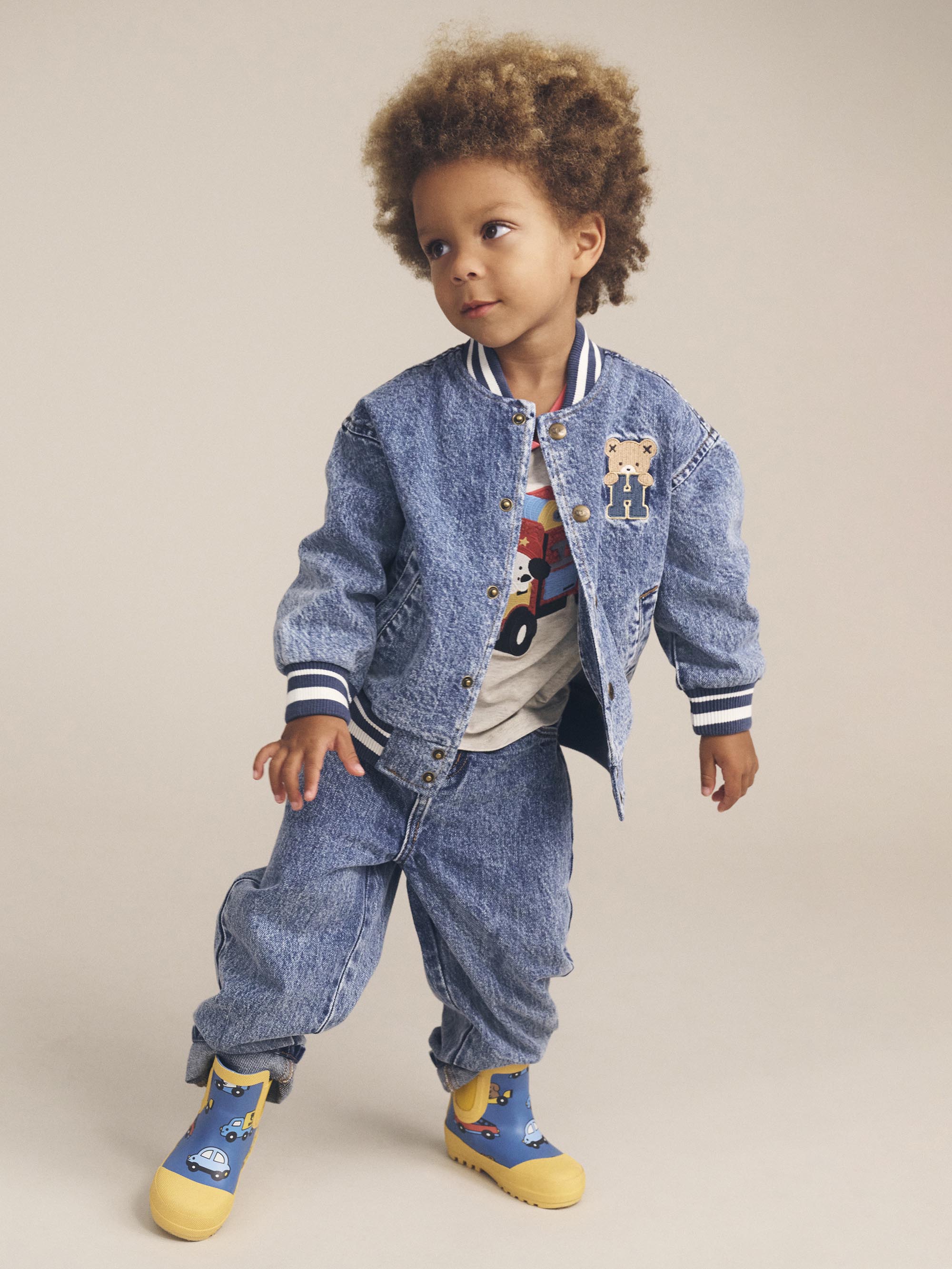Huxbaby Dreamy Denim Bomber Jacket - Denim