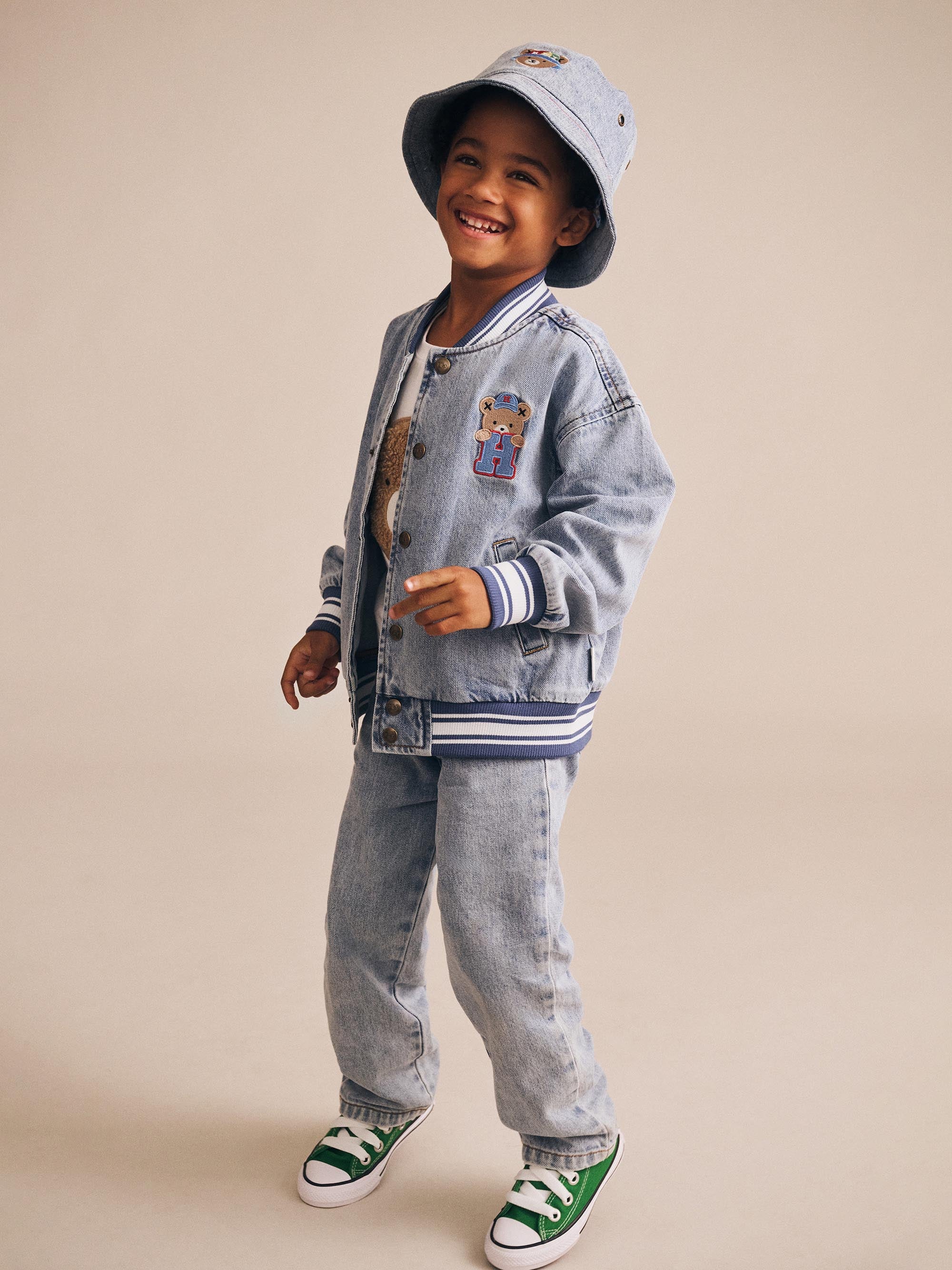 Huxbaby Dreamy Denim Varsity Bomber - Denim