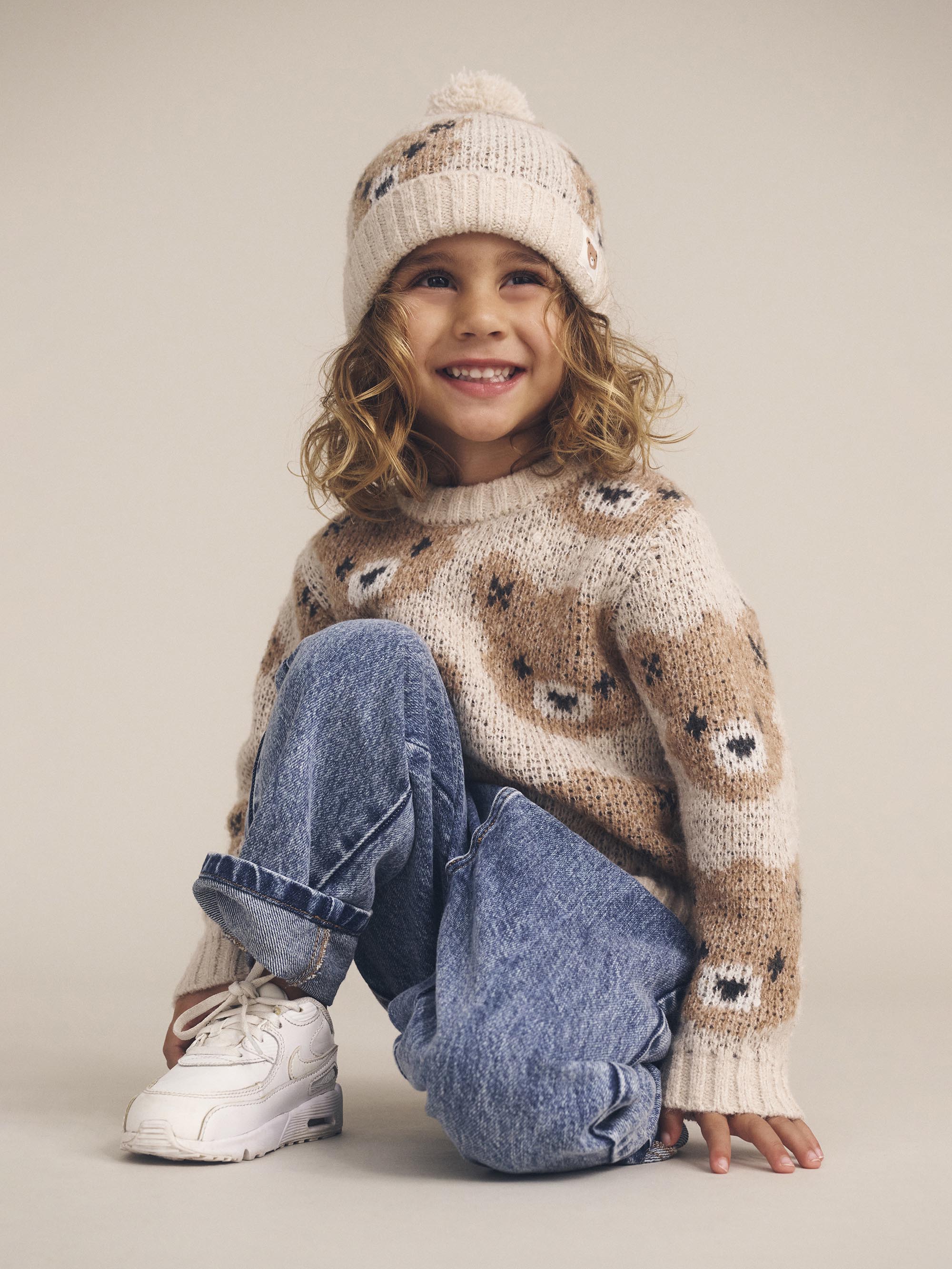 Huxbaby Ecru Huxbear Knit Jumper - Ecru