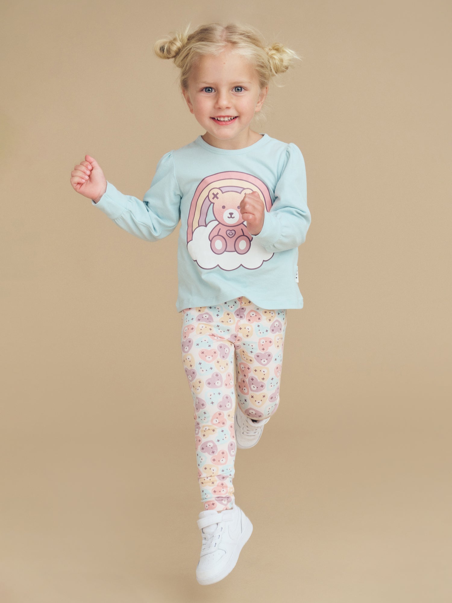 Huxbaby Heart Bear Leggings - Rosewater