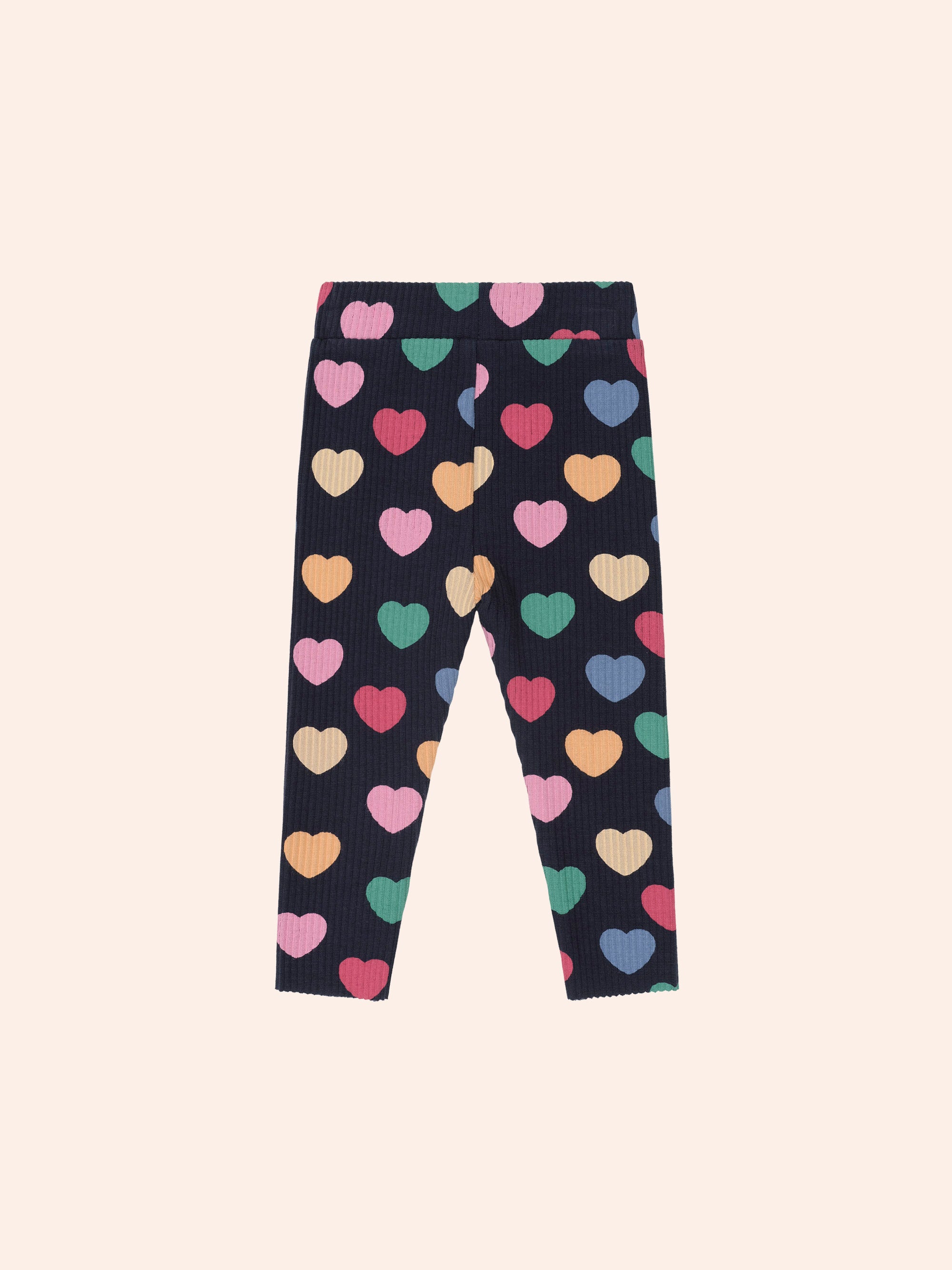 Huxbaby Multi Hearts Rib Legging - Navy Multi